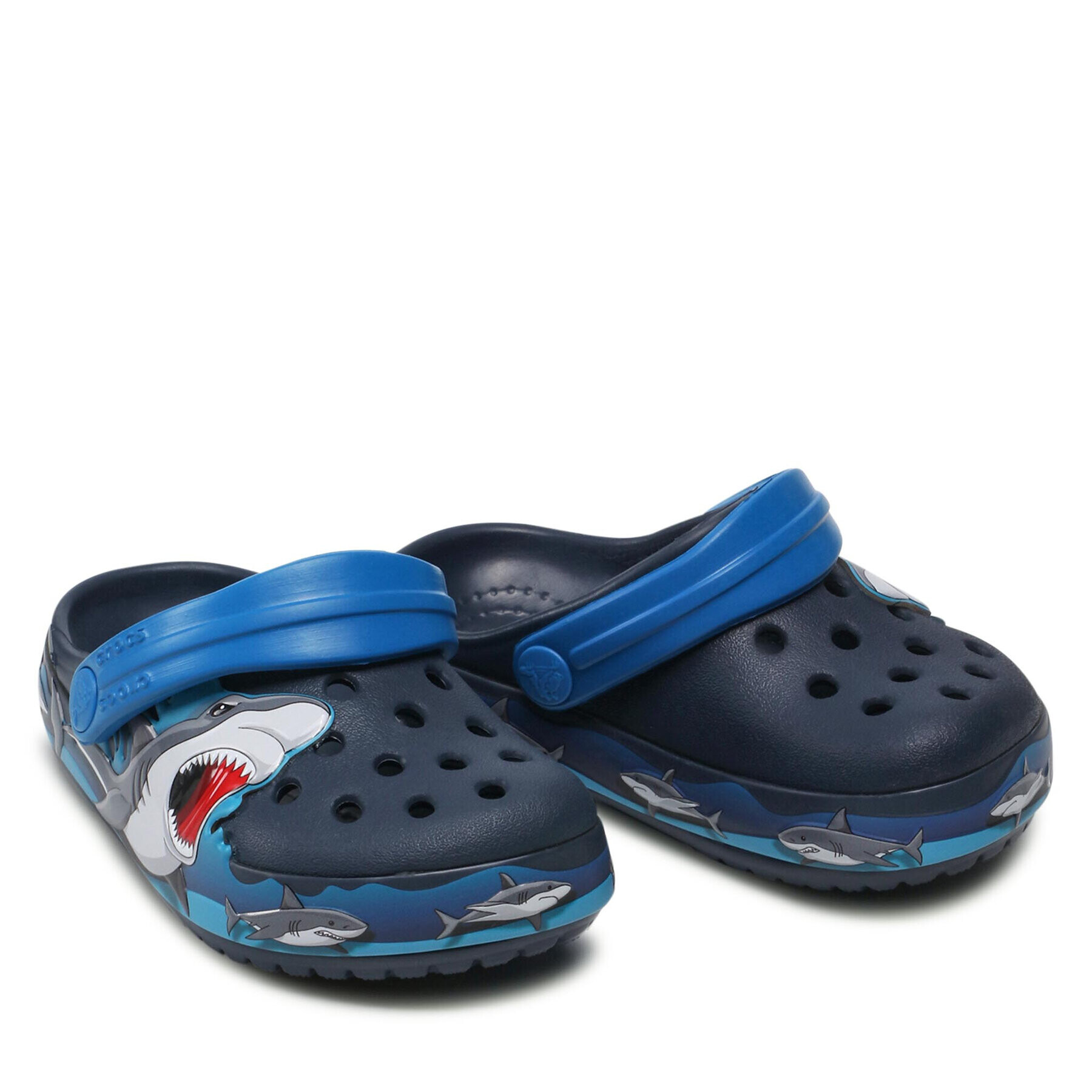 Crocs Чехли Fl Shark Lights Clog K 207070 Тъмносин - Pepit.bg