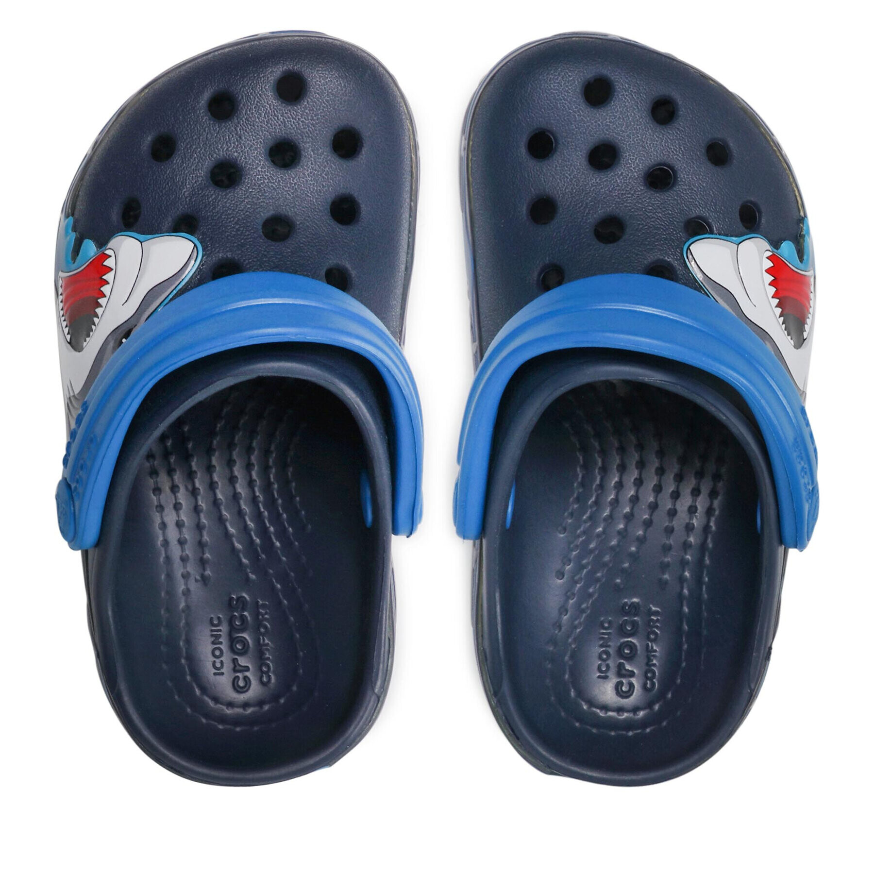 Crocs Чехли Fl Shark Lights Clog K 207070 Тъмносин - Pepit.bg