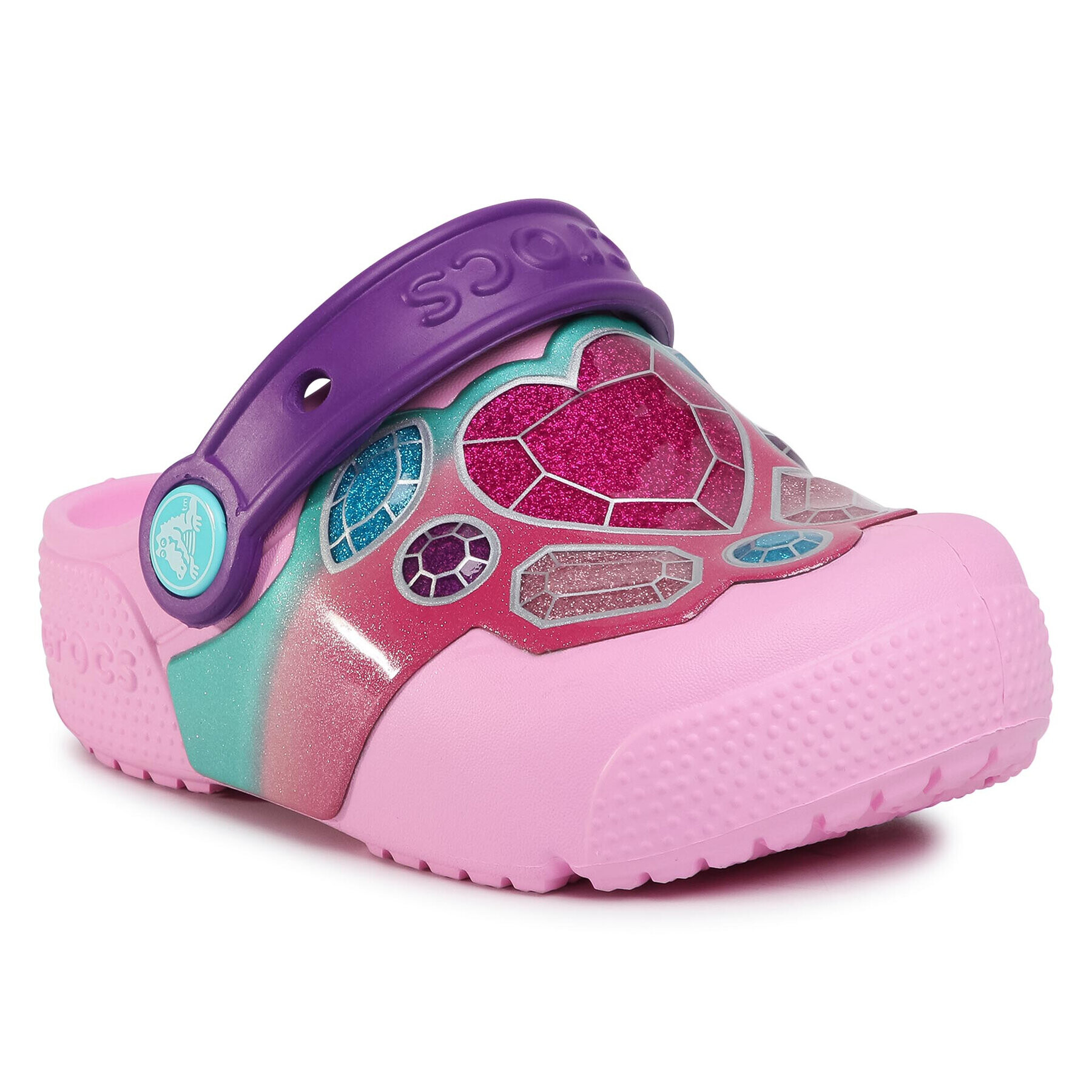 Crocs Чехли Funlab Lights 204133 Сребрист - Pepit.bg