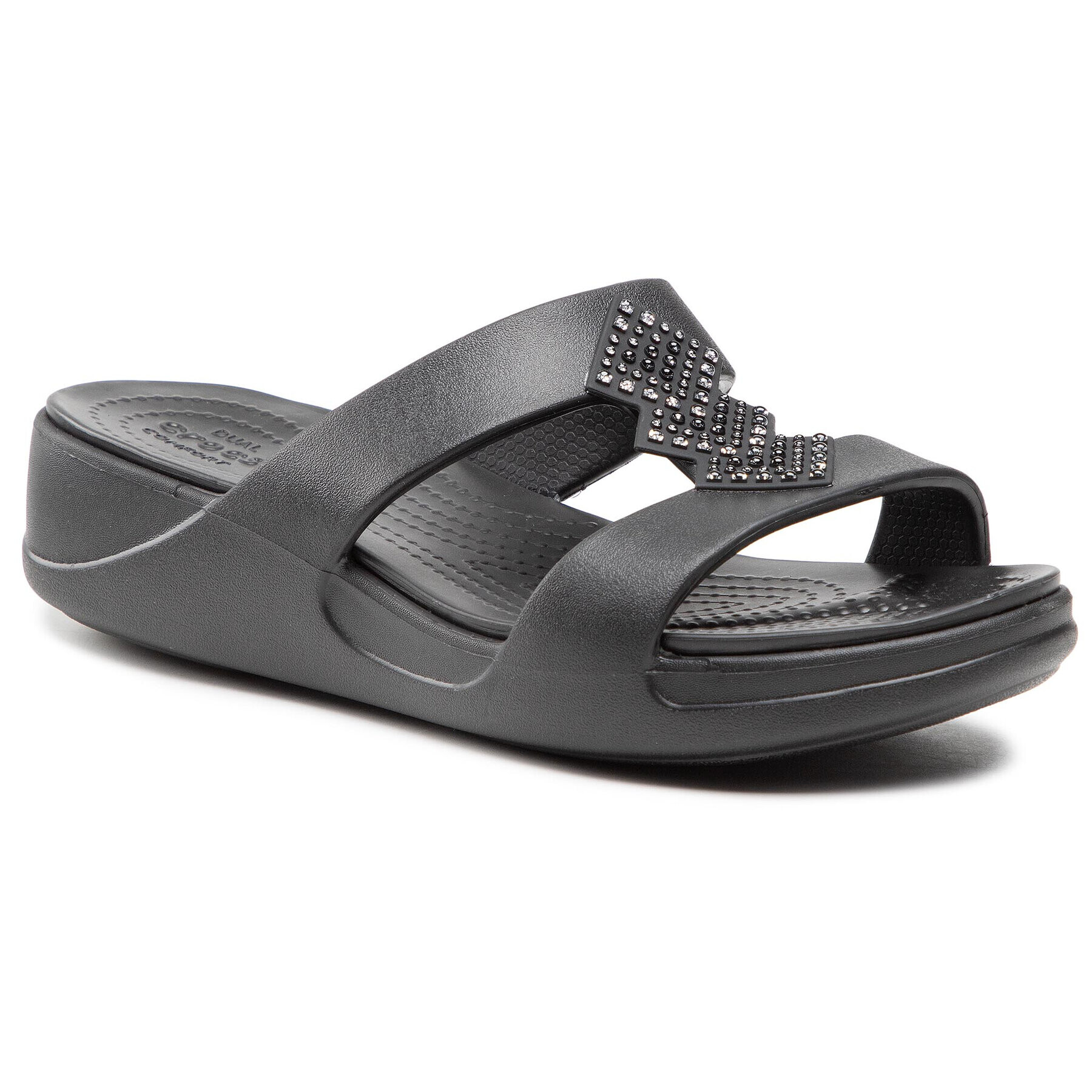 Crocs Чехли Monterey Shimmer Slip-On Wedge 207143 Черен - Pepit.bg