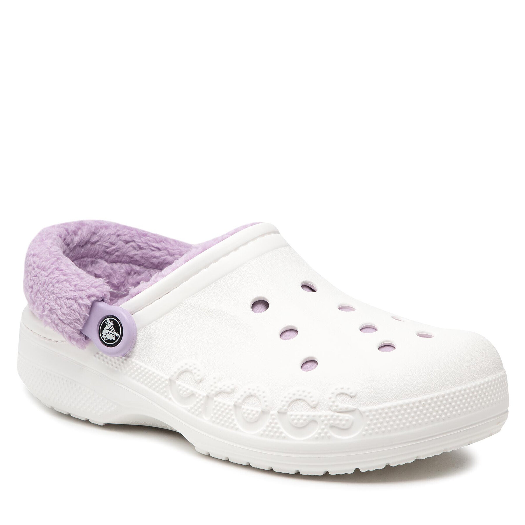 Crocs Чехли Baya Lined Fuzz Strap Clog 206633 Бял - Pepit.bg