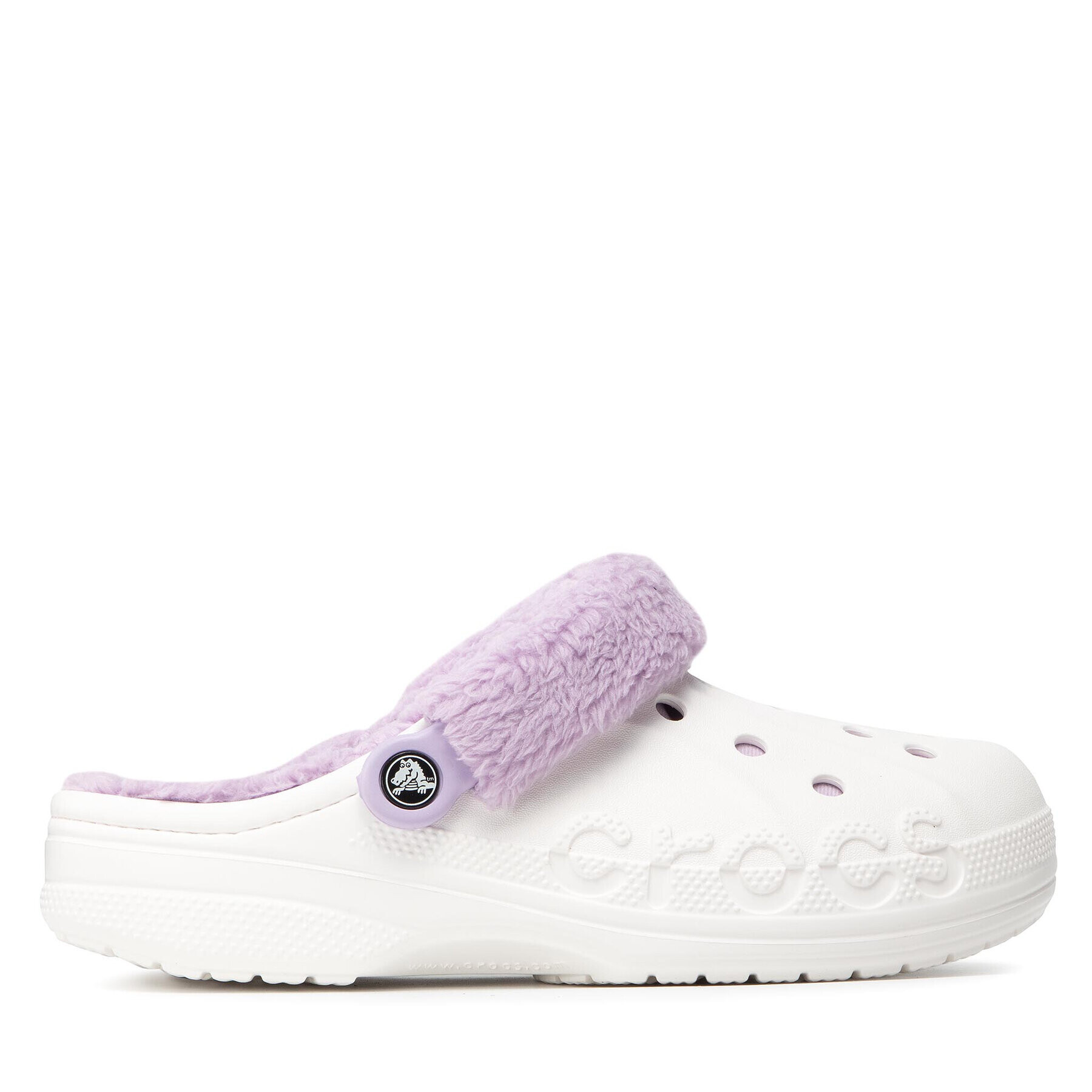 Crocs Чехли Baya Lined Fuzz Strap Clog 206633 Бял - Pepit.bg