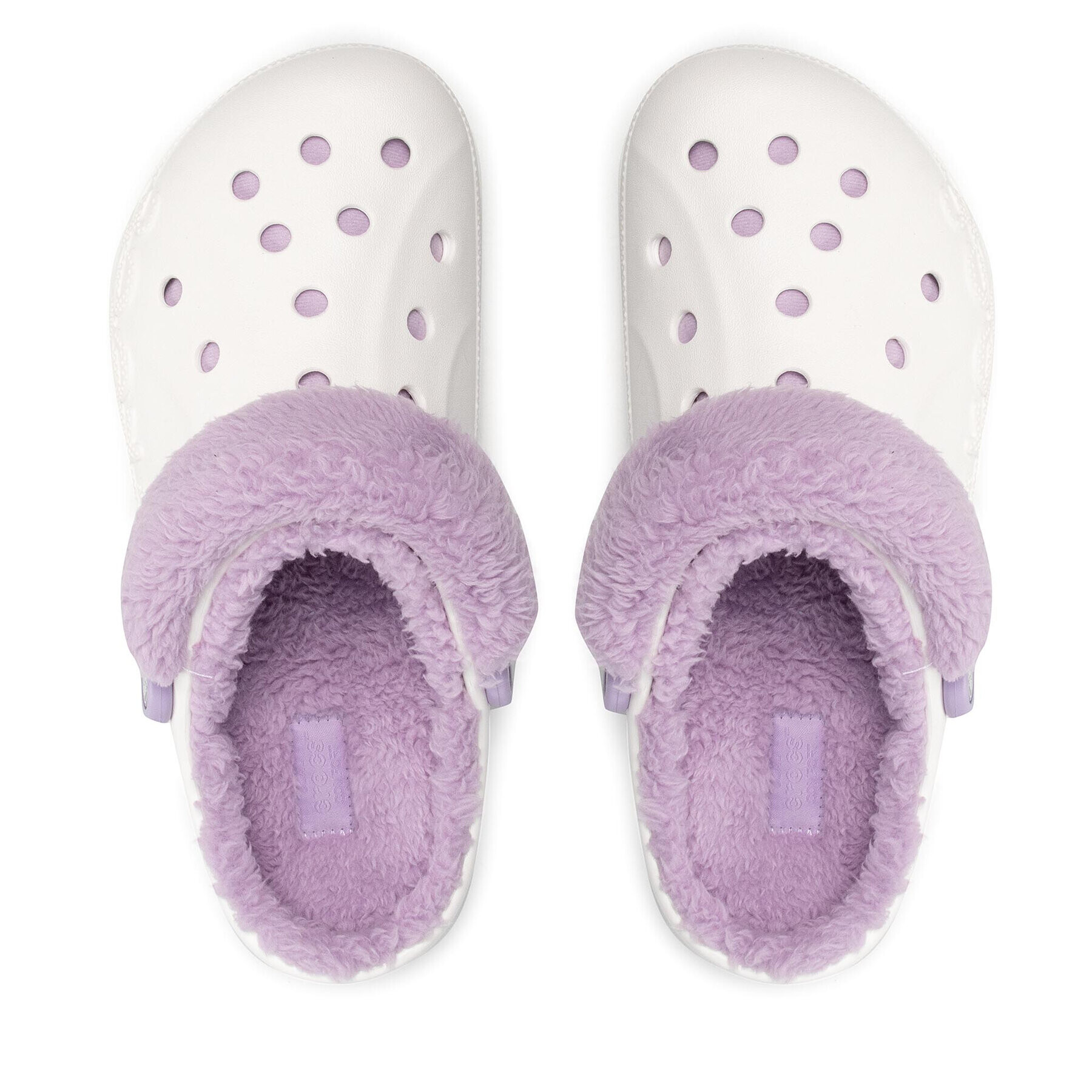 Crocs Чехли Baya Lined Fuzz Strap Clog 206633 Бял - Pepit.bg