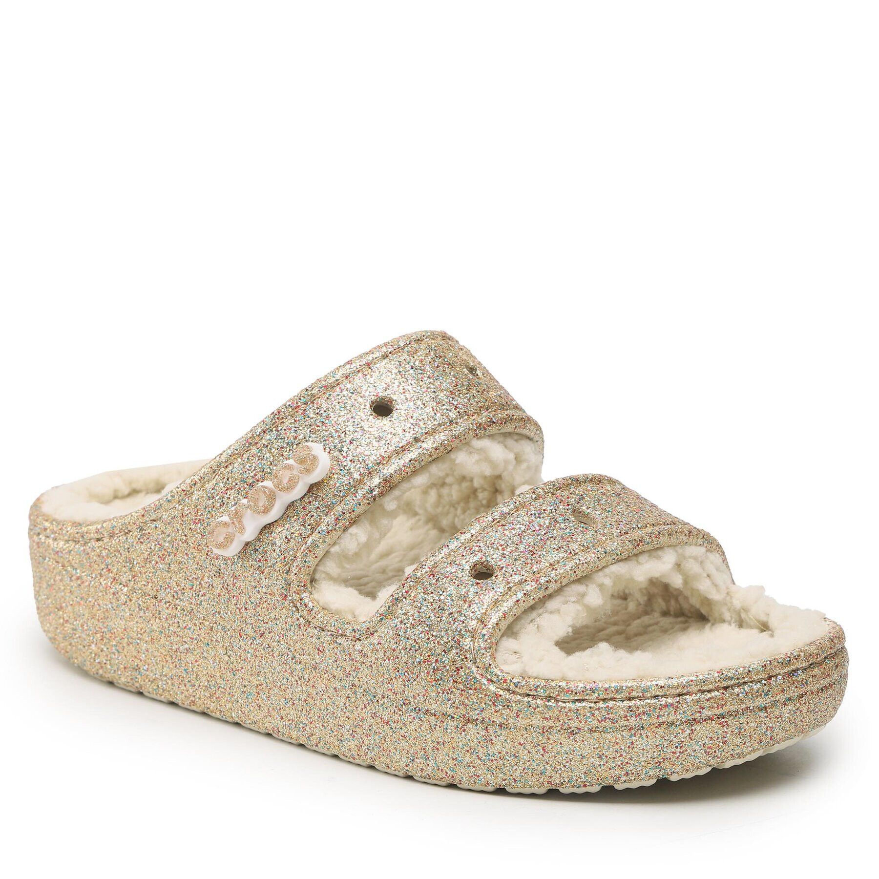 Crocs Чехли Classic Cozzzy Glitter Sandal 208124 Златист - Pepit.bg