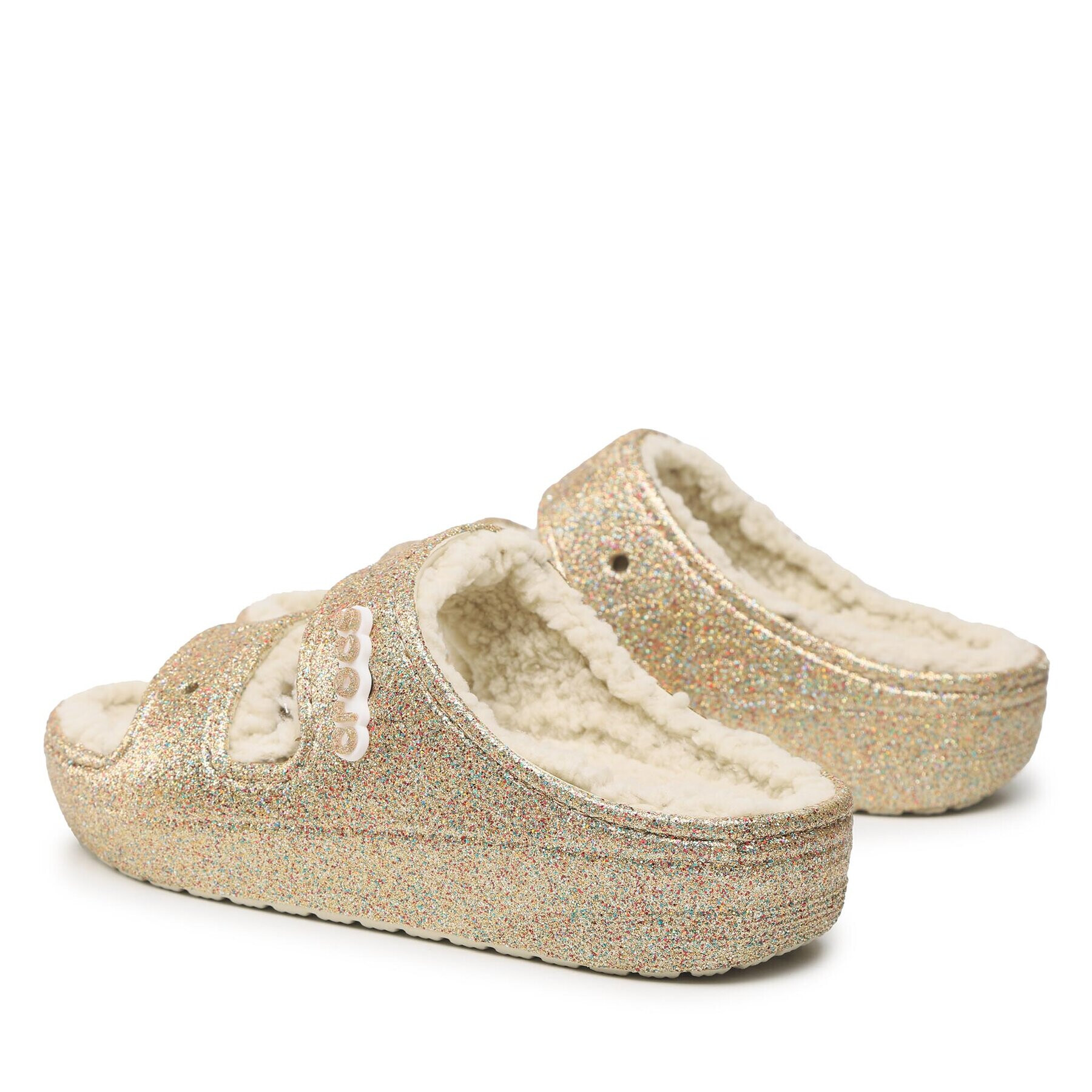 Crocs Чехли Classic Cozzzy Glitter Sandal 208124 Златист - Pepit.bg