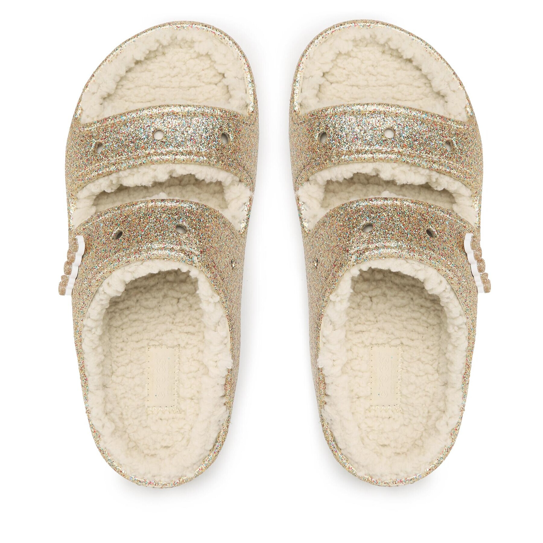 Crocs Чехли Classic Cozzzy Glitter Sandal 208124 Златист - Pepit.bg