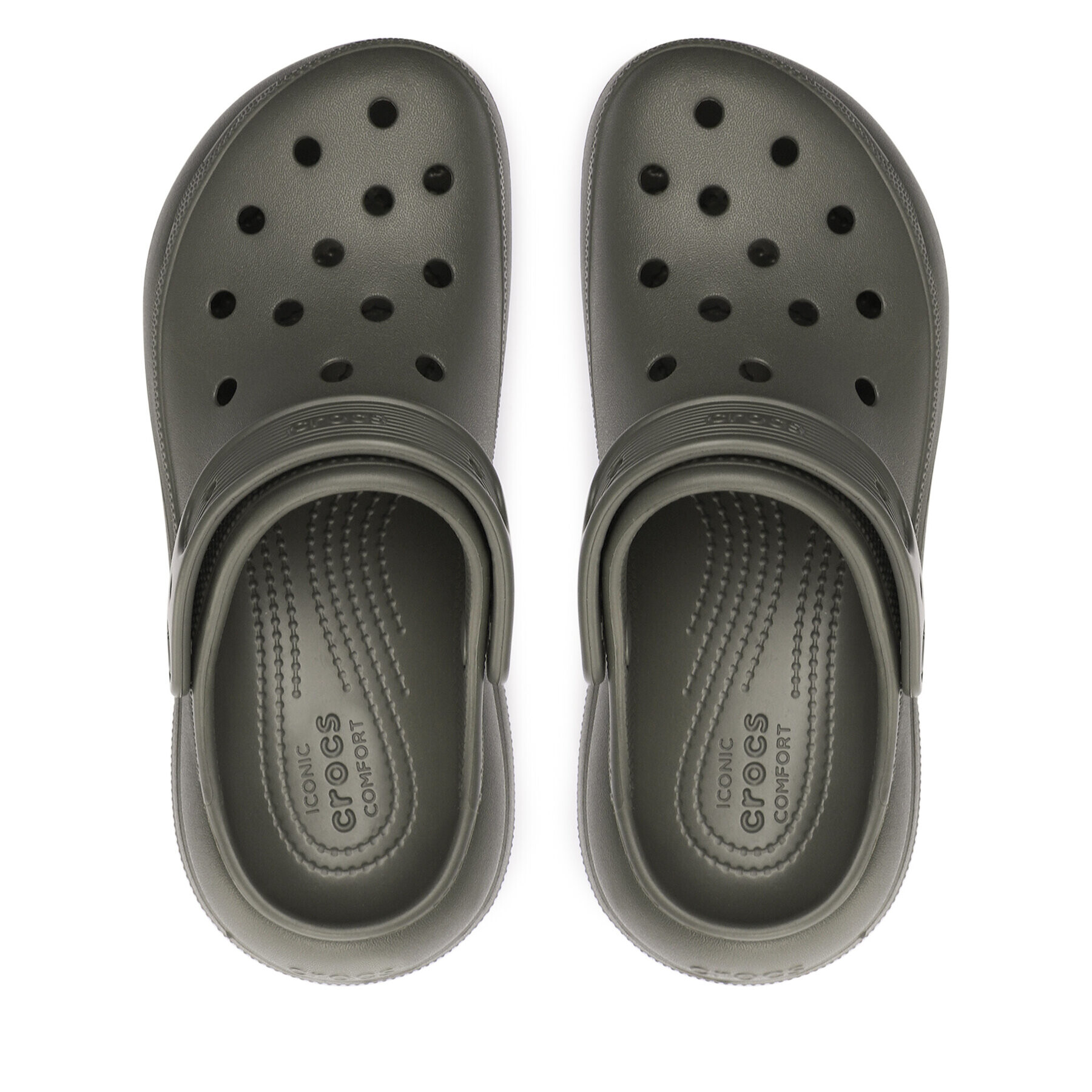 Crocs Чехли Classic Crush Clog 207521 Каки - Pepit.bg