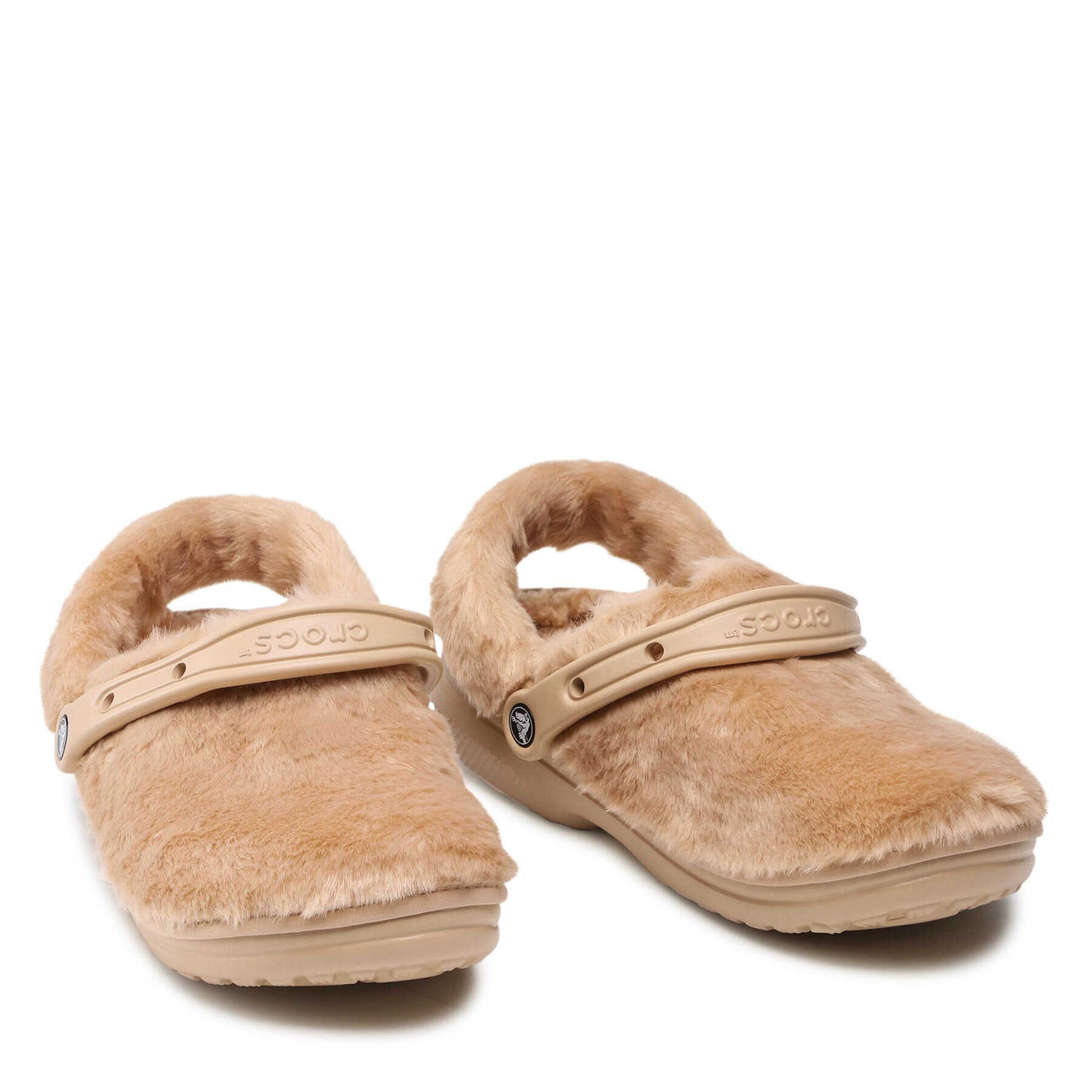 Crocs Чехли Classic Fur Sure 207303 Бежов - Pepit.bg