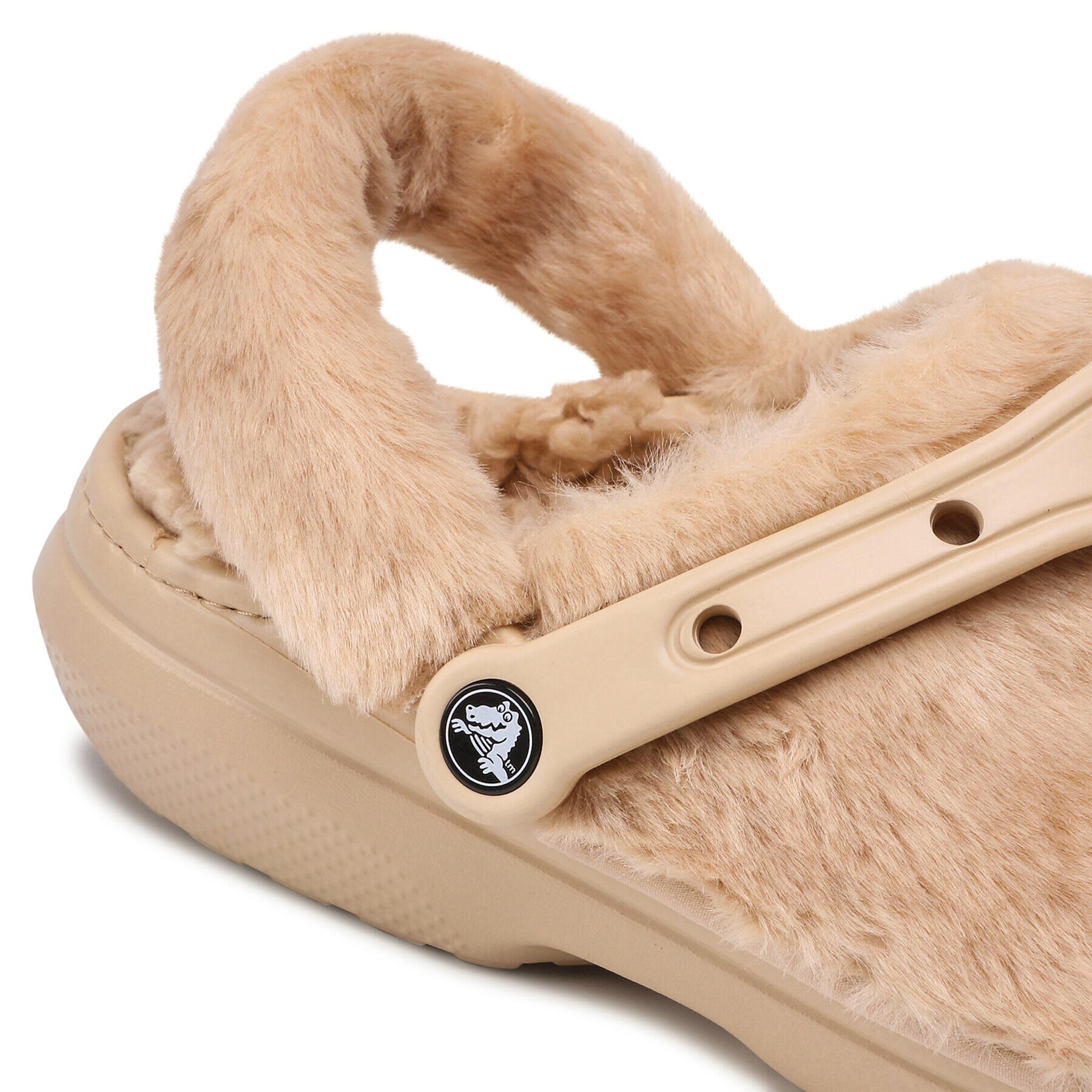 Crocs Чехли Classic Fur Sure 207303 Бежов - Pepit.bg