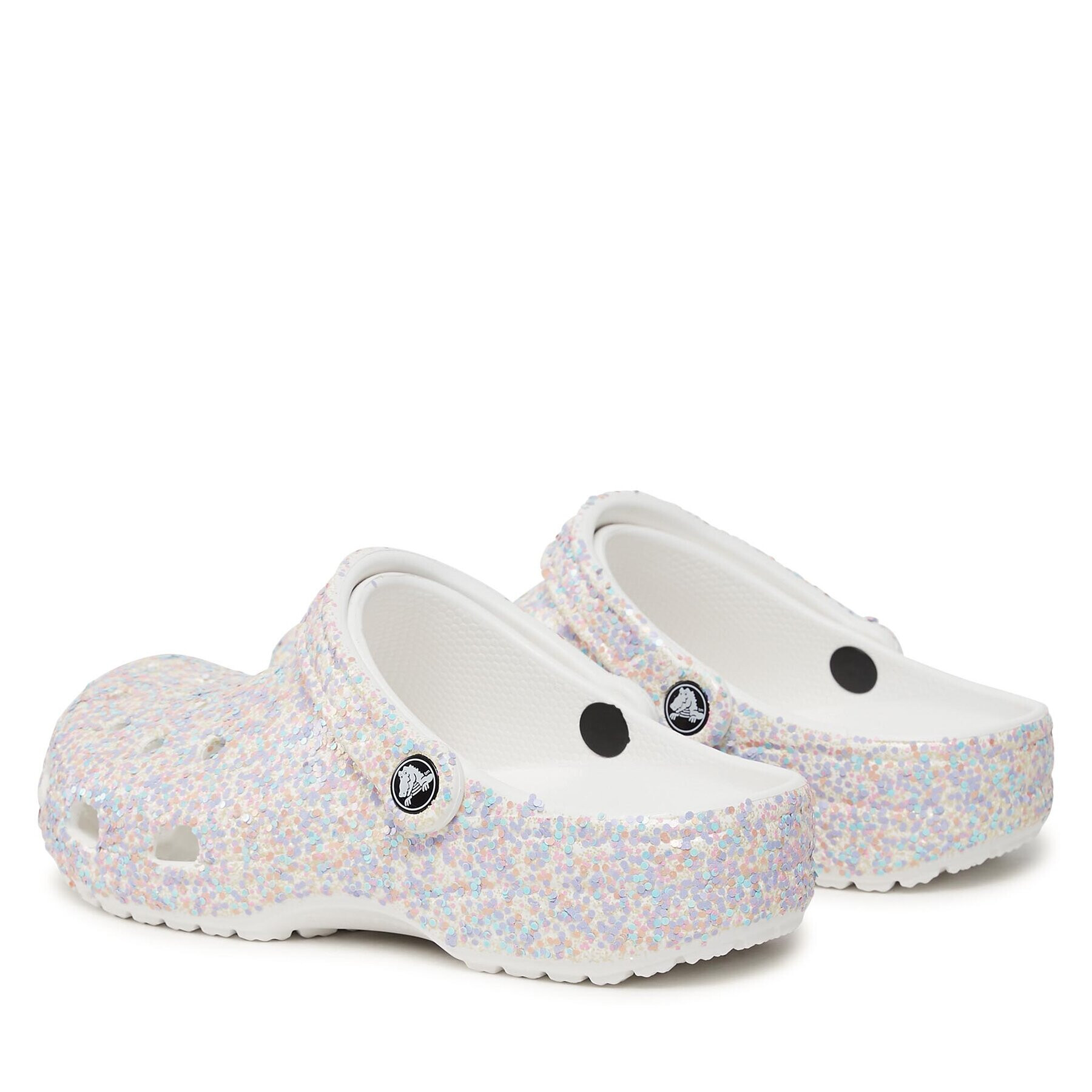 Crocs Чехли Classic Glitter Clog 205942 Бял - Pepit.bg