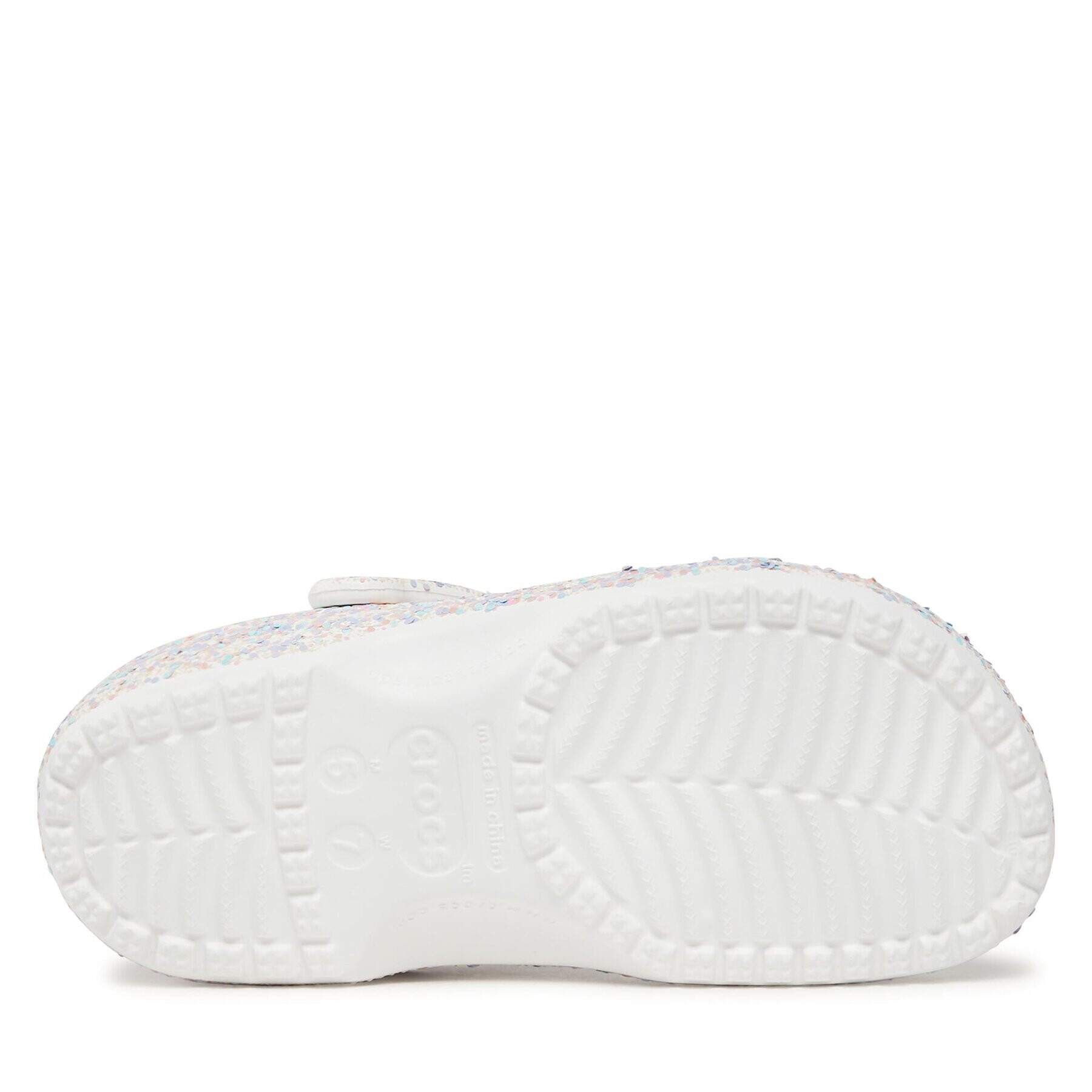 Crocs Чехли Classic Glitter Clog 205942 Бял - Pepit.bg