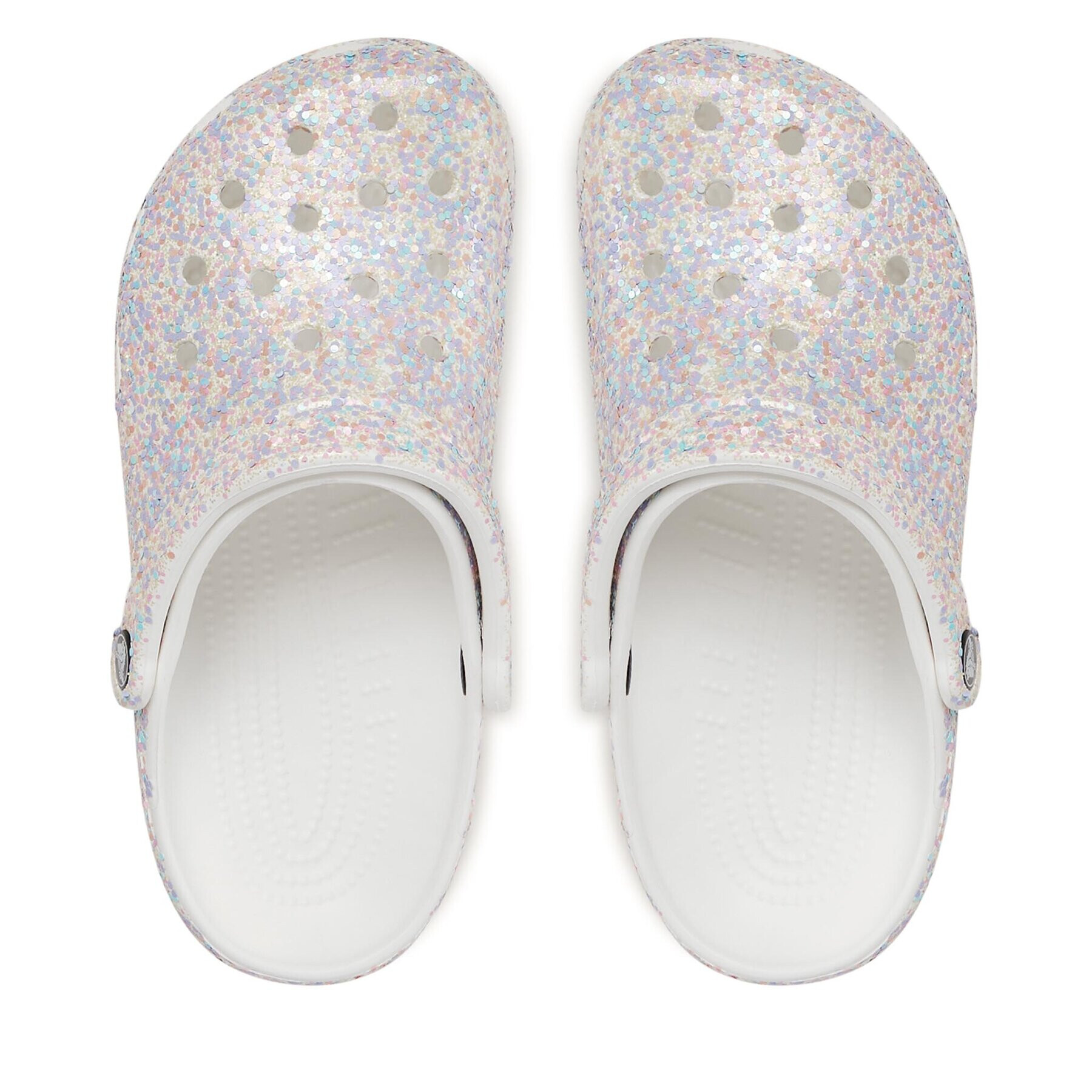 Crocs Чехли Classic Glitter Clog 205942 Бял - Pepit.bg