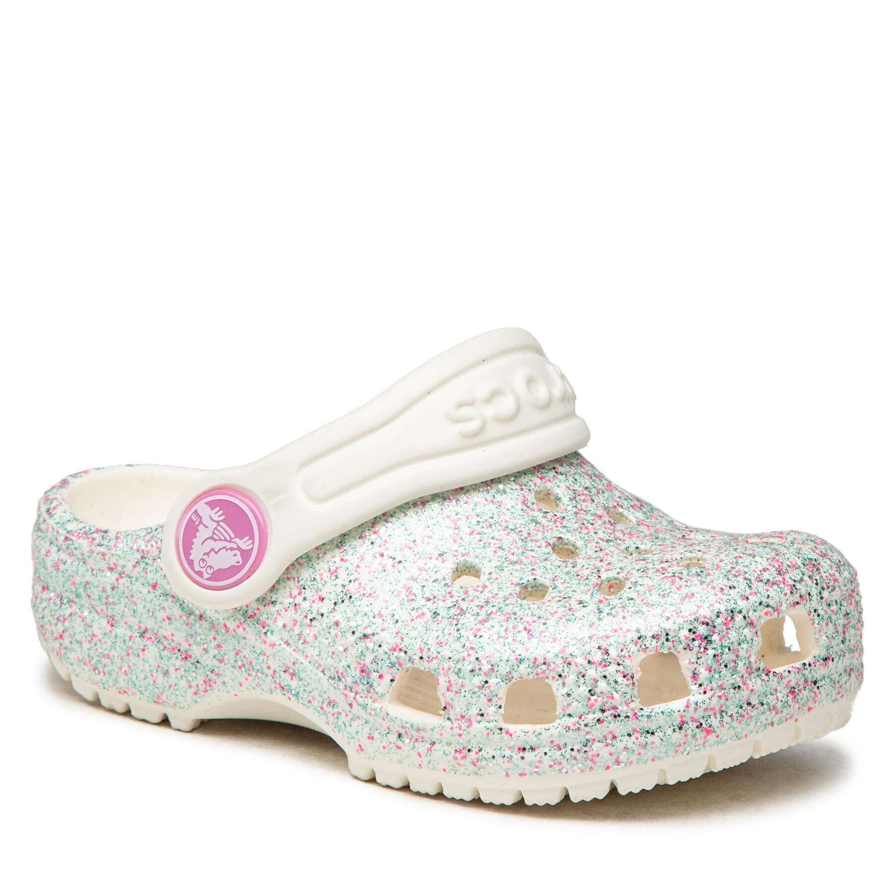 Crocs Чехли Classic Glitter Clog K 205441 Сребрист - Pepit.bg