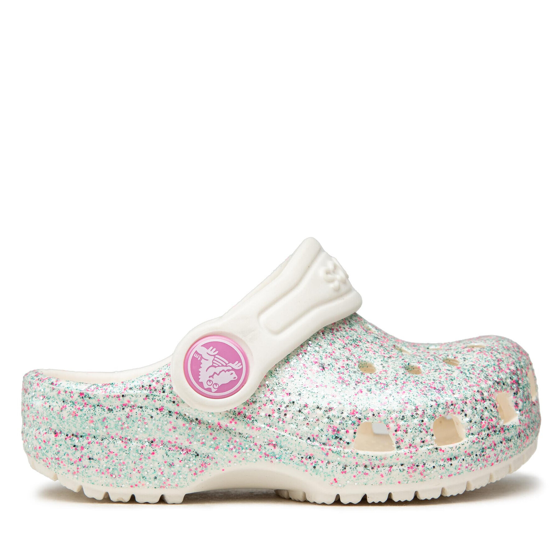 Crocs Чехли Classic Glitter Clog K 205441 Сребрист - Pepit.bg