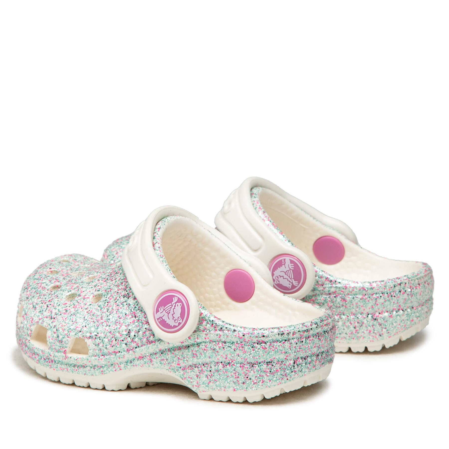 Crocs Чехли Classic Glitter Clog K 205441 Сребрист - Pepit.bg