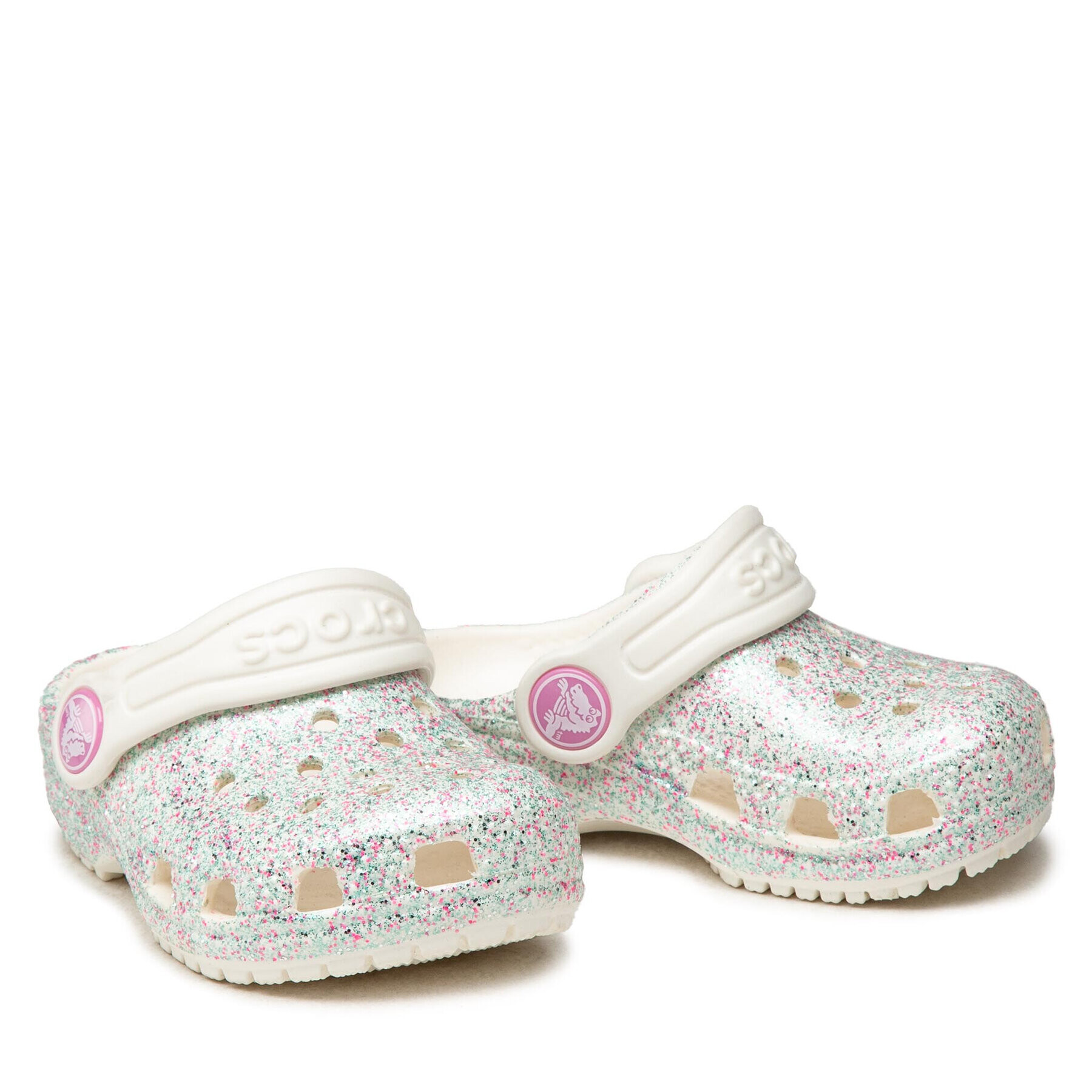 Crocs Чехли Classic Glitter Clog K 205441 Сребрист - Pepit.bg