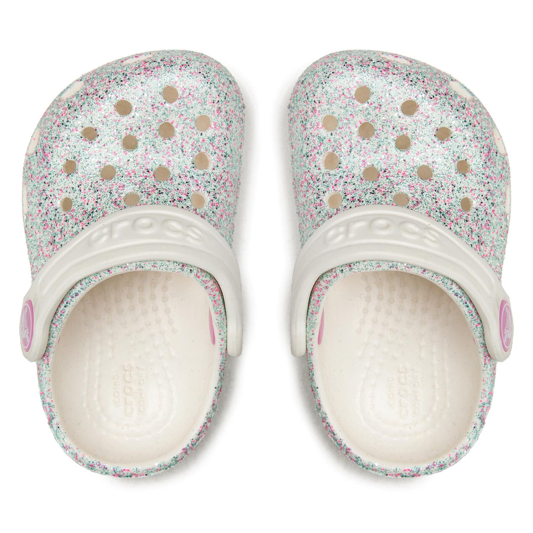 Crocs Чехли Classic Glitter Clog K 205441 Сребрист - Pepit.bg