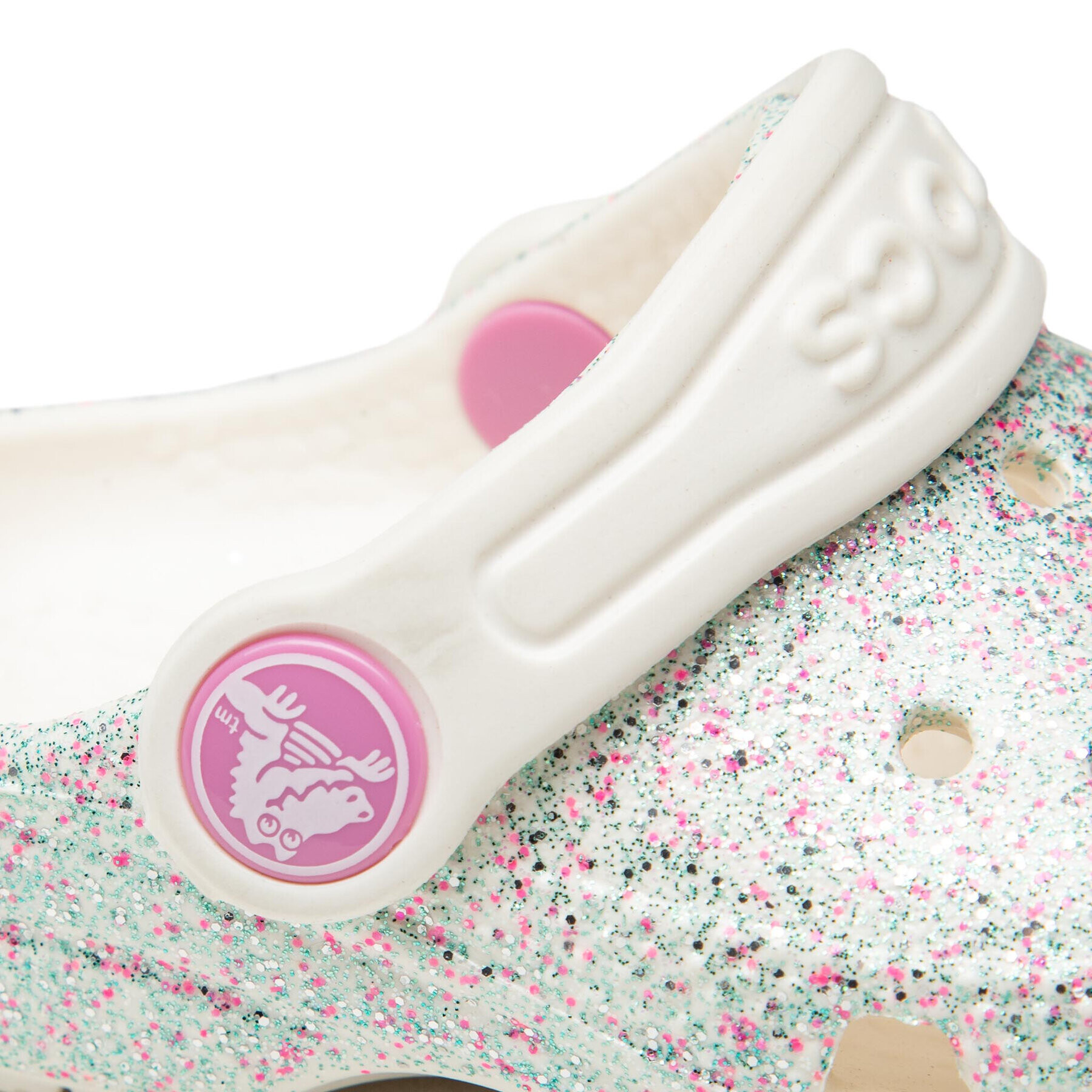Crocs Чехли Classic Glitter Clog K 205441 Сребрист - Pepit.bg