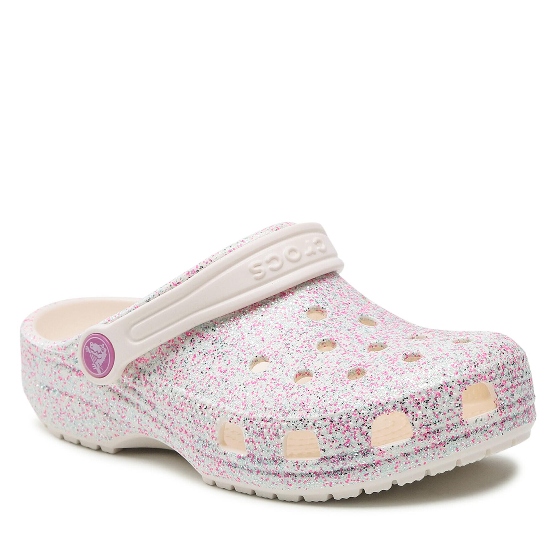 Crocs Чехли Classic Glitter Clog K 206993 Бял - Pepit.bg