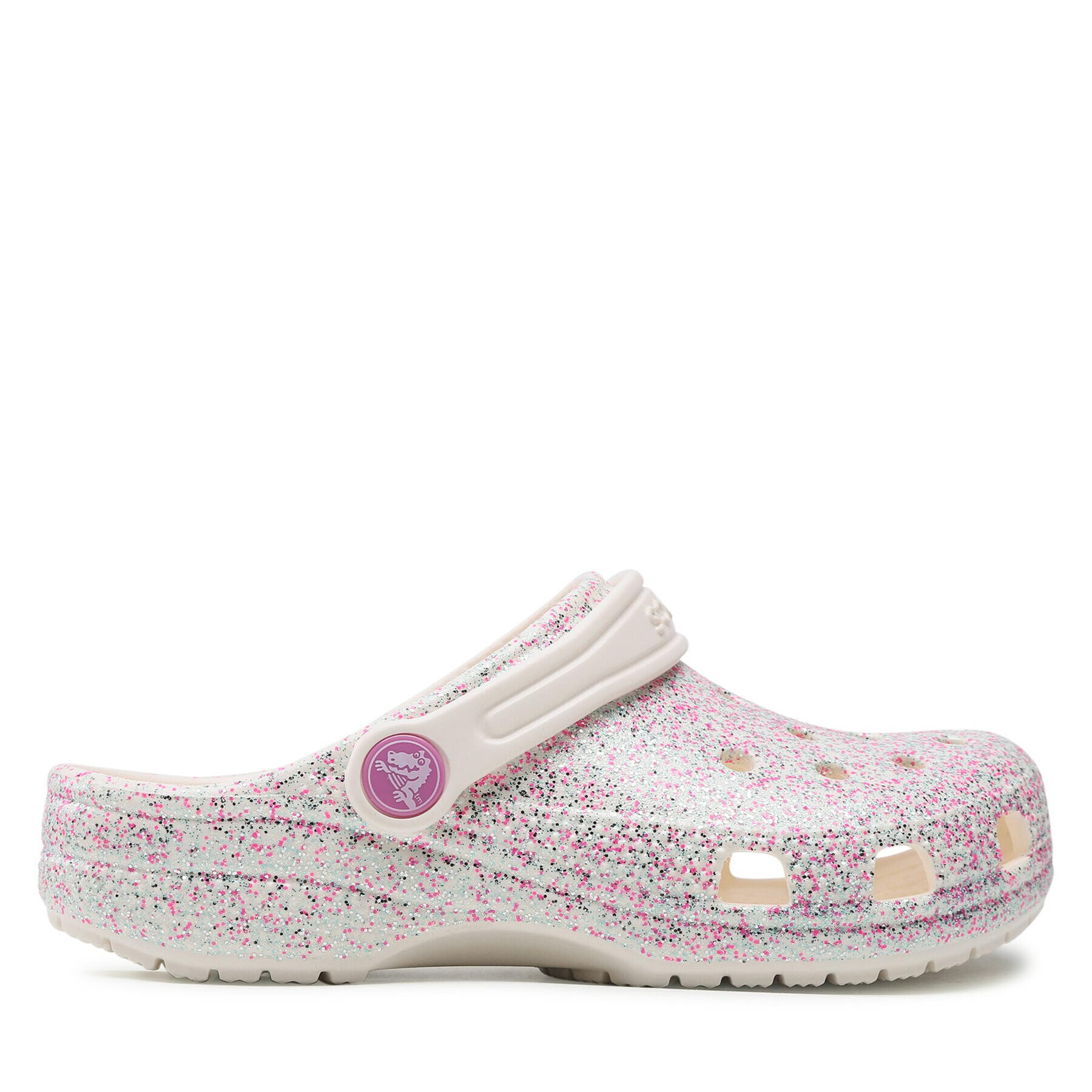 Crocs Чехли Classic Glitter Clog K 206993 Бял - Pepit.bg