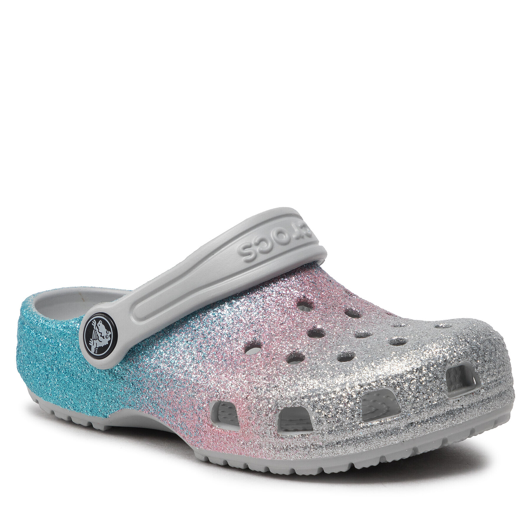 Crocs Чехли Classic Glitter Clog K 206993 Сребрист - Pepit.bg