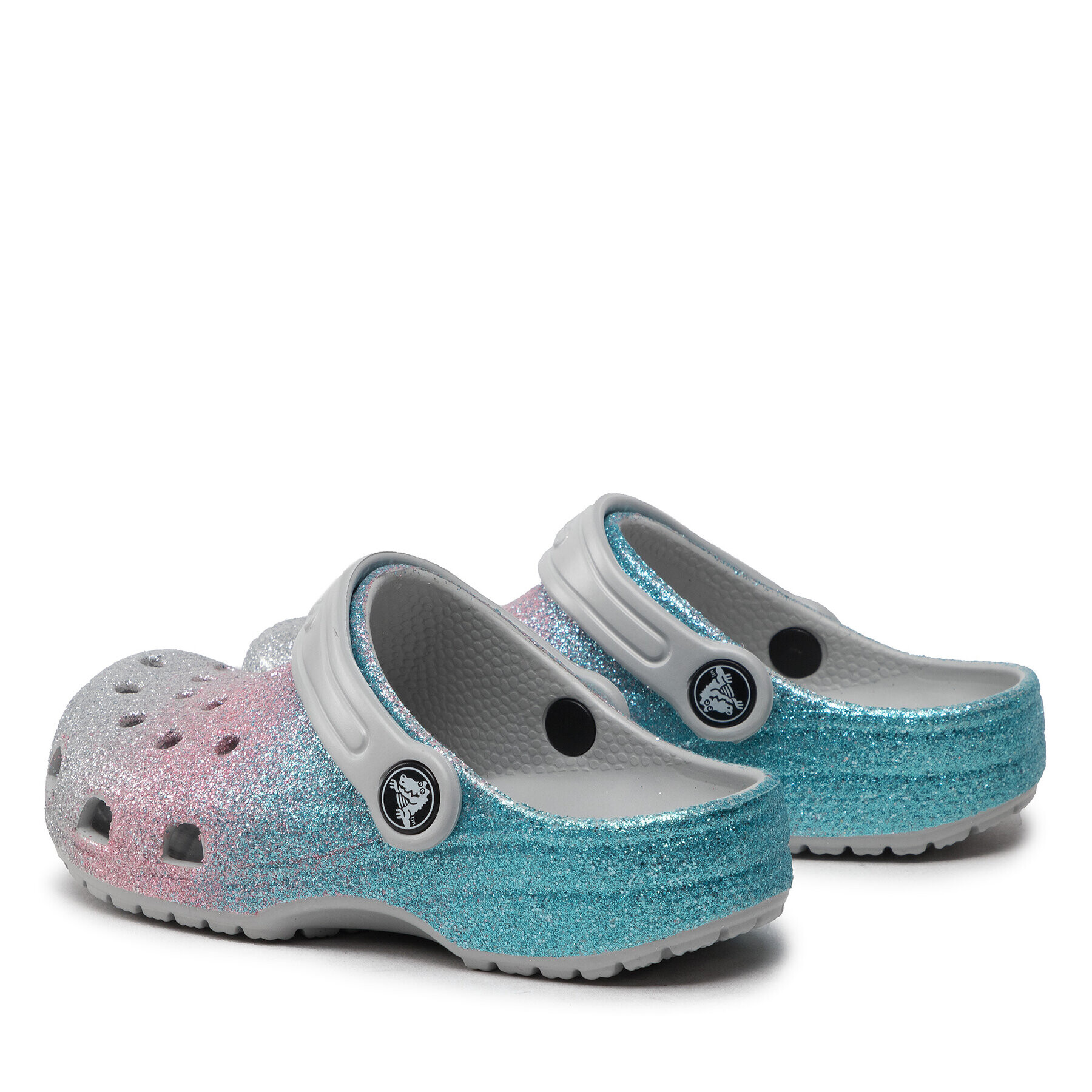 Crocs Чехли Classic Glitter Clog K 206993 Сребрист - Pepit.bg