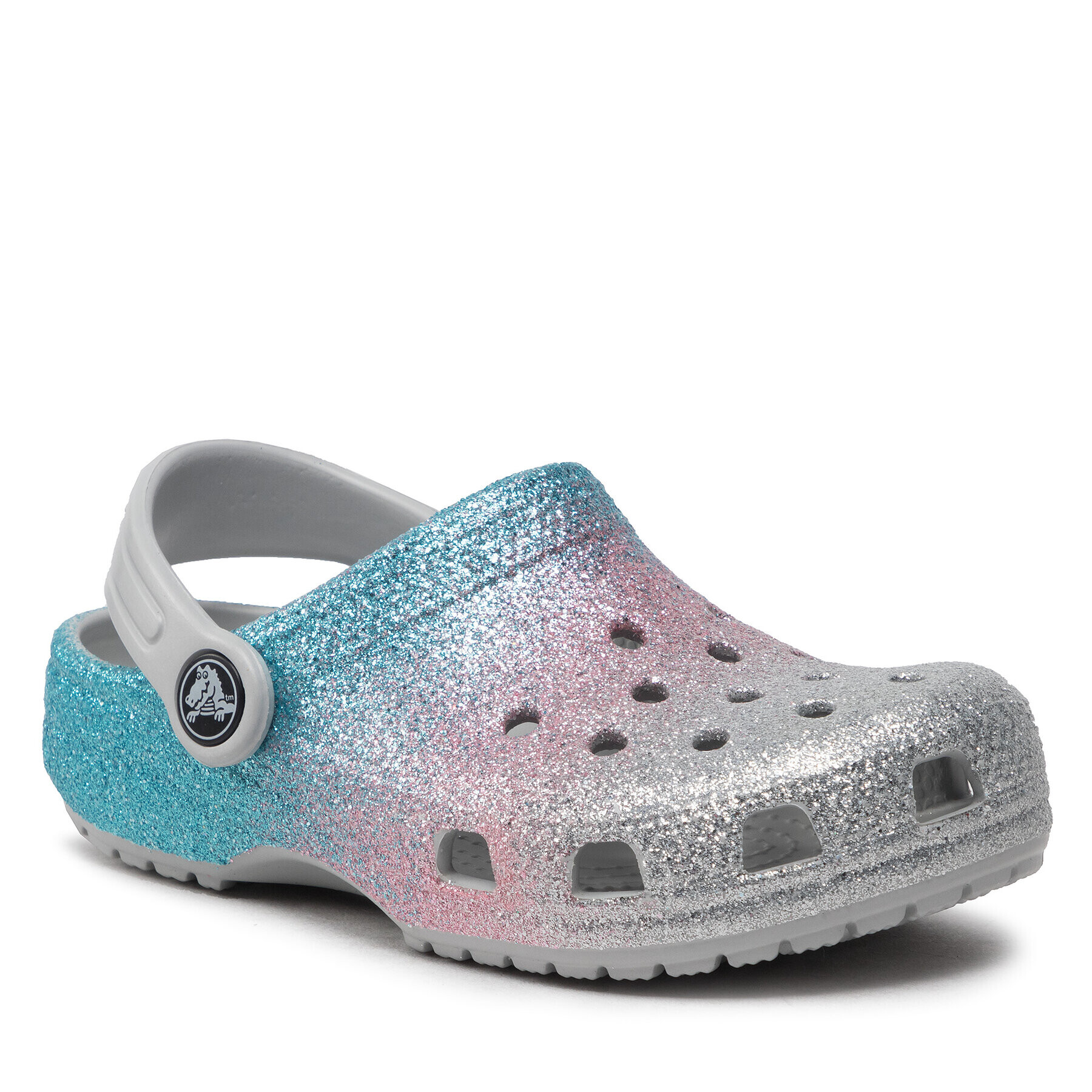 Crocs Чехли Classic Glitter Clog K 206993 Сребрист - Pepit.bg