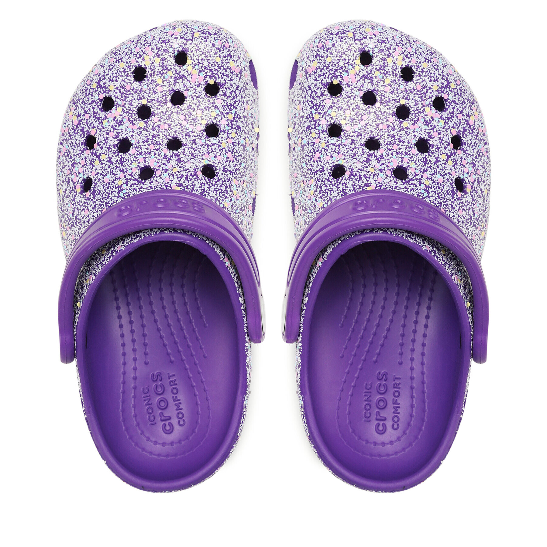 Crocs Чехли Classic Glitter Clog K 206993 Виолетов - Pepit.bg