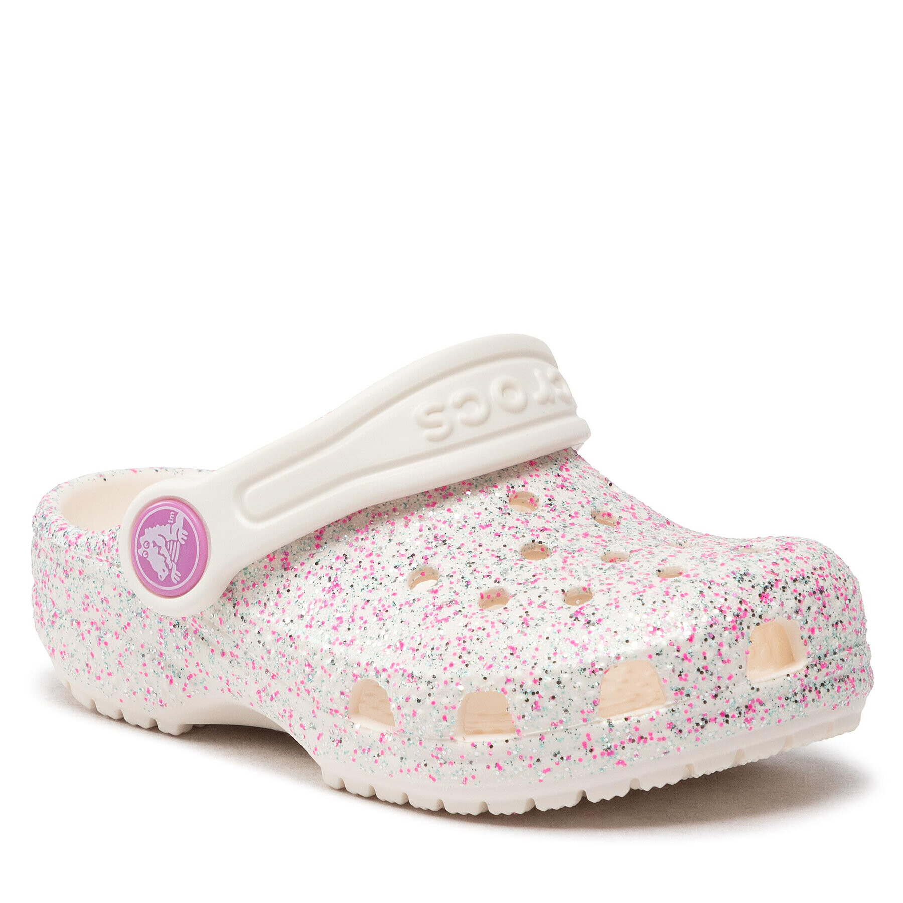 Crocs Чехли Classic Glitter Clog T 206992 Бял - Pepit.bg