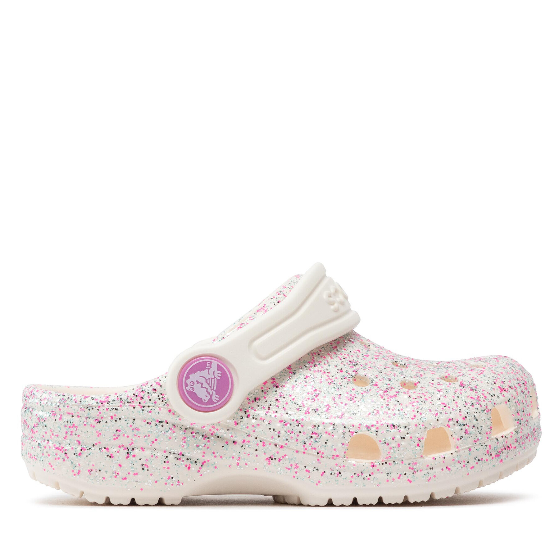 Crocs Чехли Classic Glitter Clog T 206992 Бял - Pepit.bg