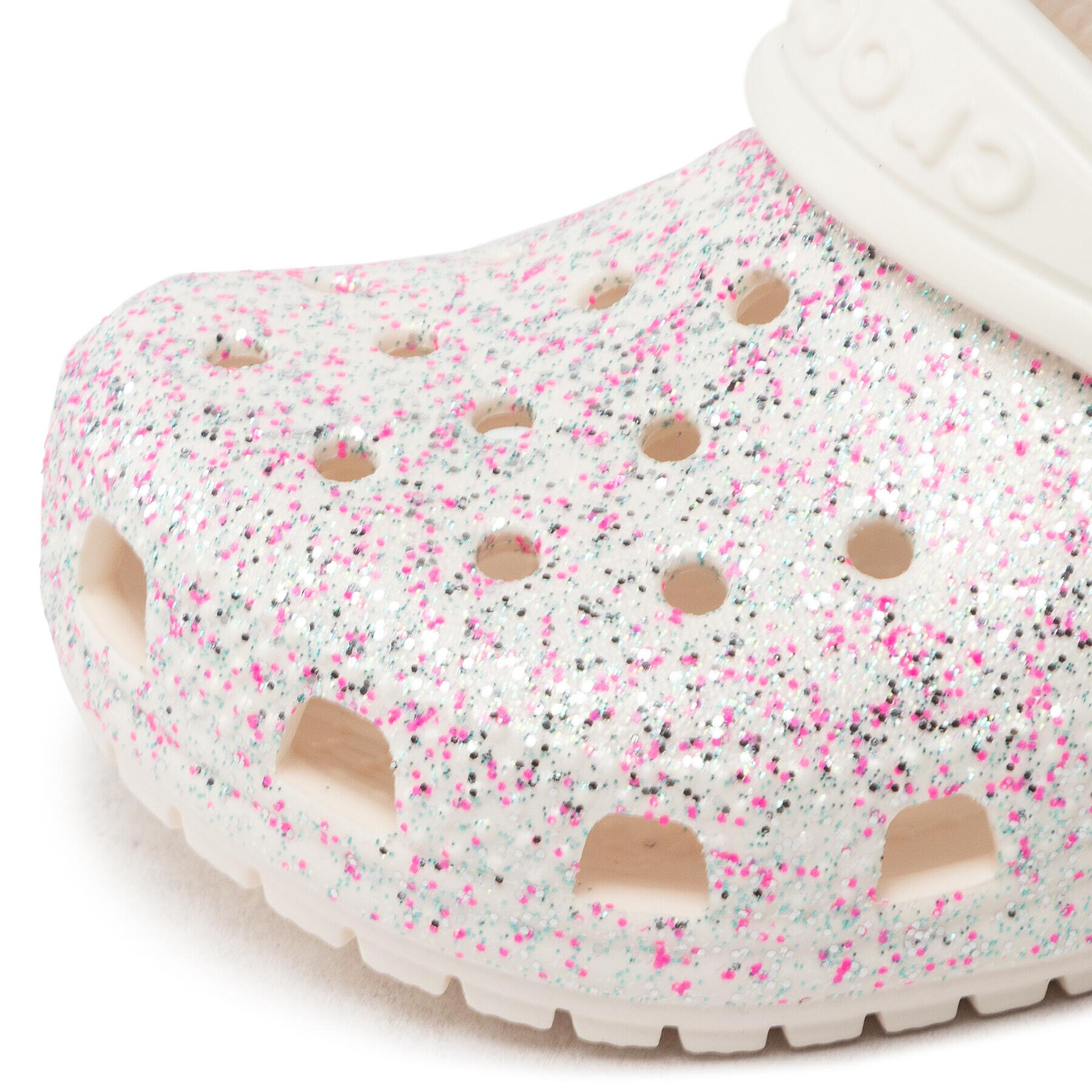 Crocs Чехли Classic Glitter Clog T 206992 Бял - Pepit.bg