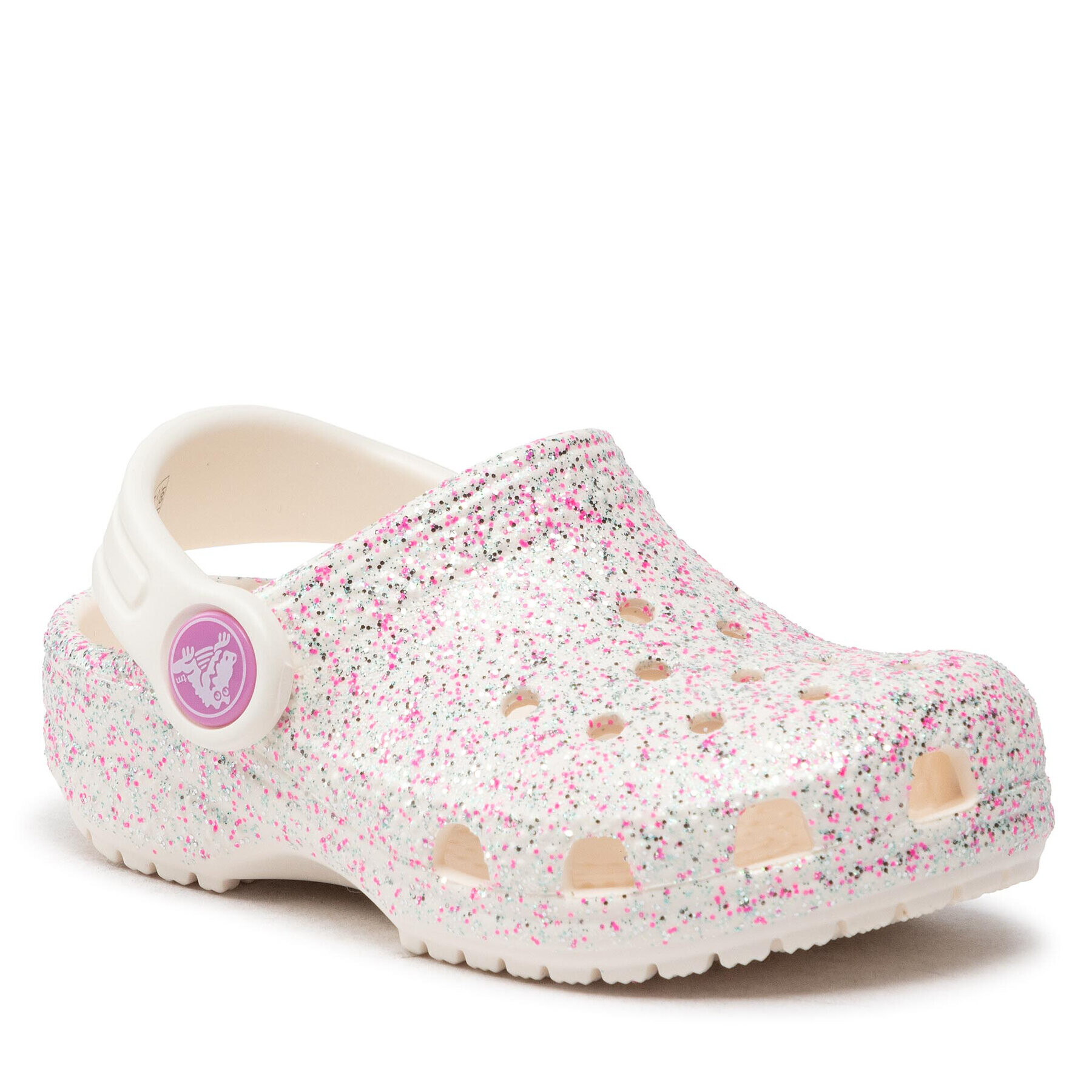 Crocs Чехли Classic Glitter Clog T 206992 Бял - Pepit.bg