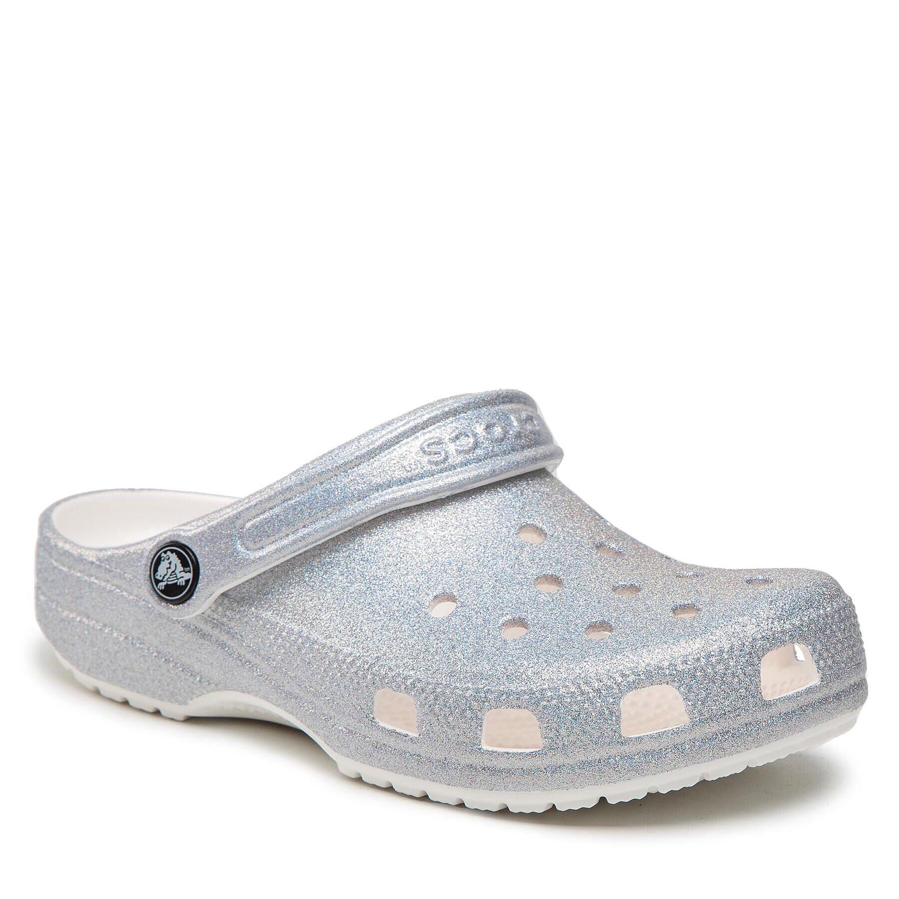 Crocs Чехли Classic Glitter II Clog 207551 Сребрист - Pepit.bg