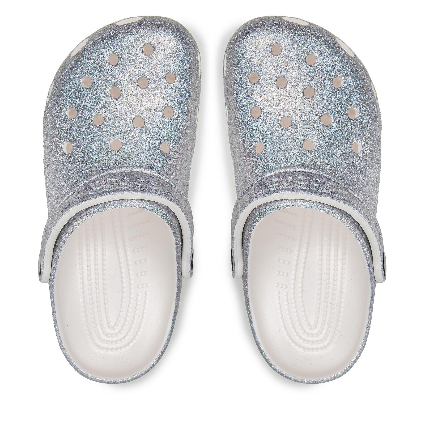 Crocs Чехли Classic Glitter II Clog 207551 Сребрист - Pepit.bg