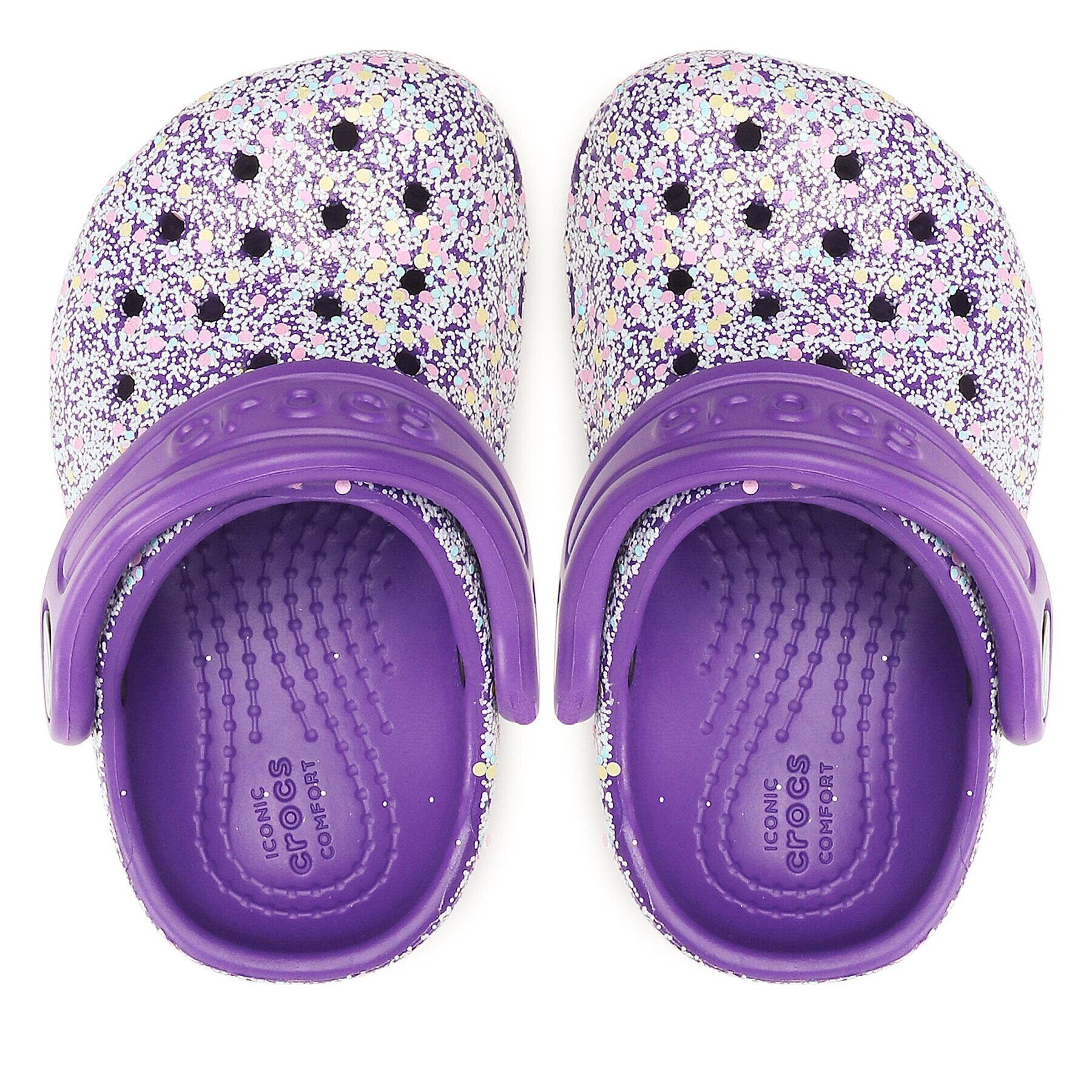 Crocs Чехли Classic Glitter Kids Clog T 206992 Виолетов - Pepit.bg