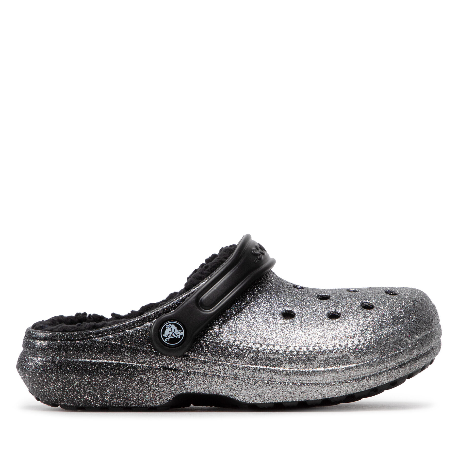 Crocs Чехли Classic Glitter Lined Clog 205842 Сребрист - Pepit.bg