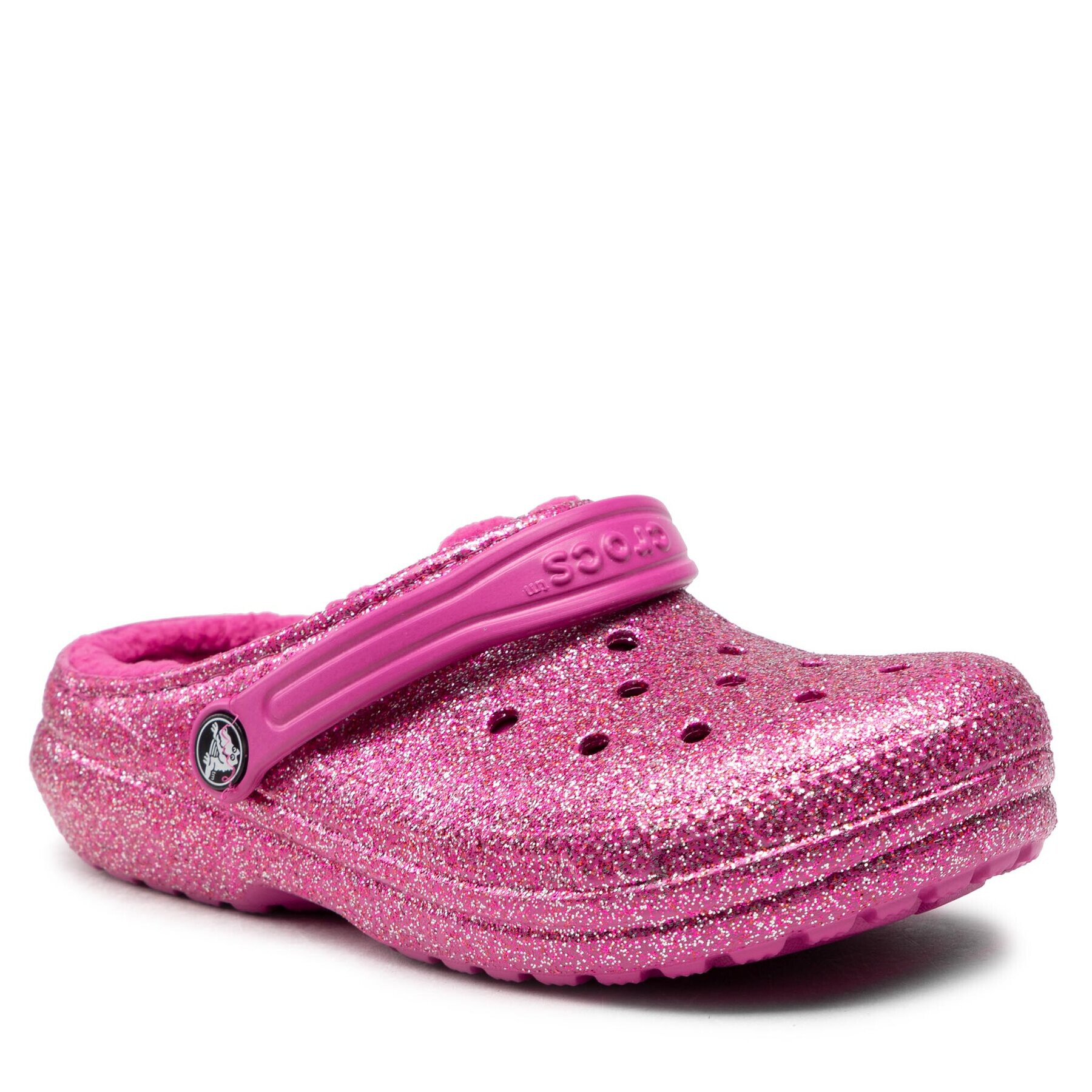 Crocs Чехли Classic Lined Glitter Clog K 207462 Розов - Pepit.bg