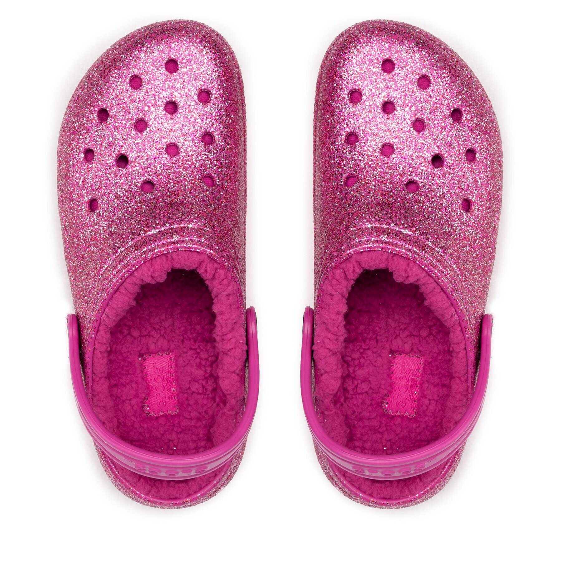 Crocs Чехли Classic Lined Glitter Clog K 207462 Розов - Pepit.bg