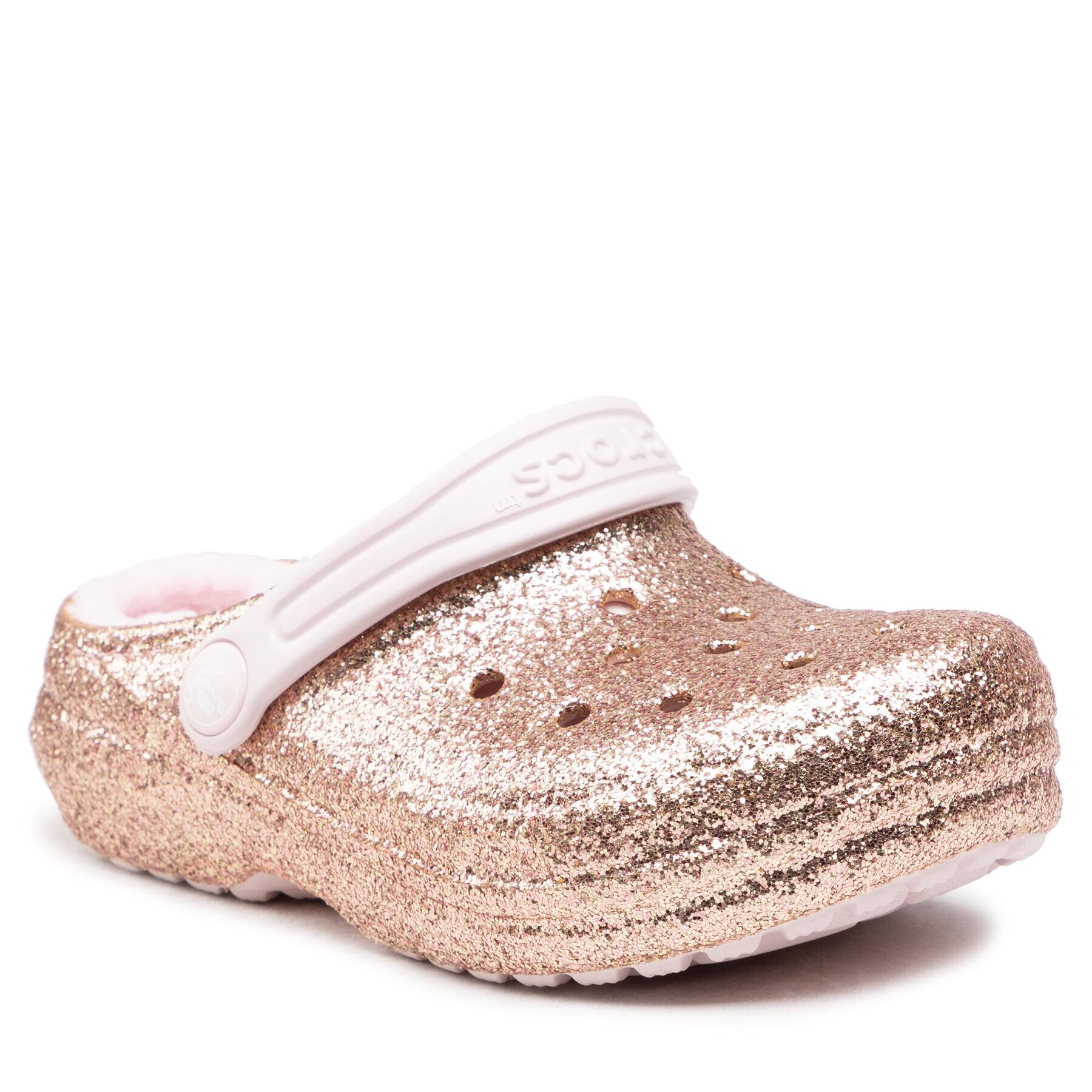 Crocs Чехли Classic Lined Glitter Clog K 207462 Златист - Pepit.bg