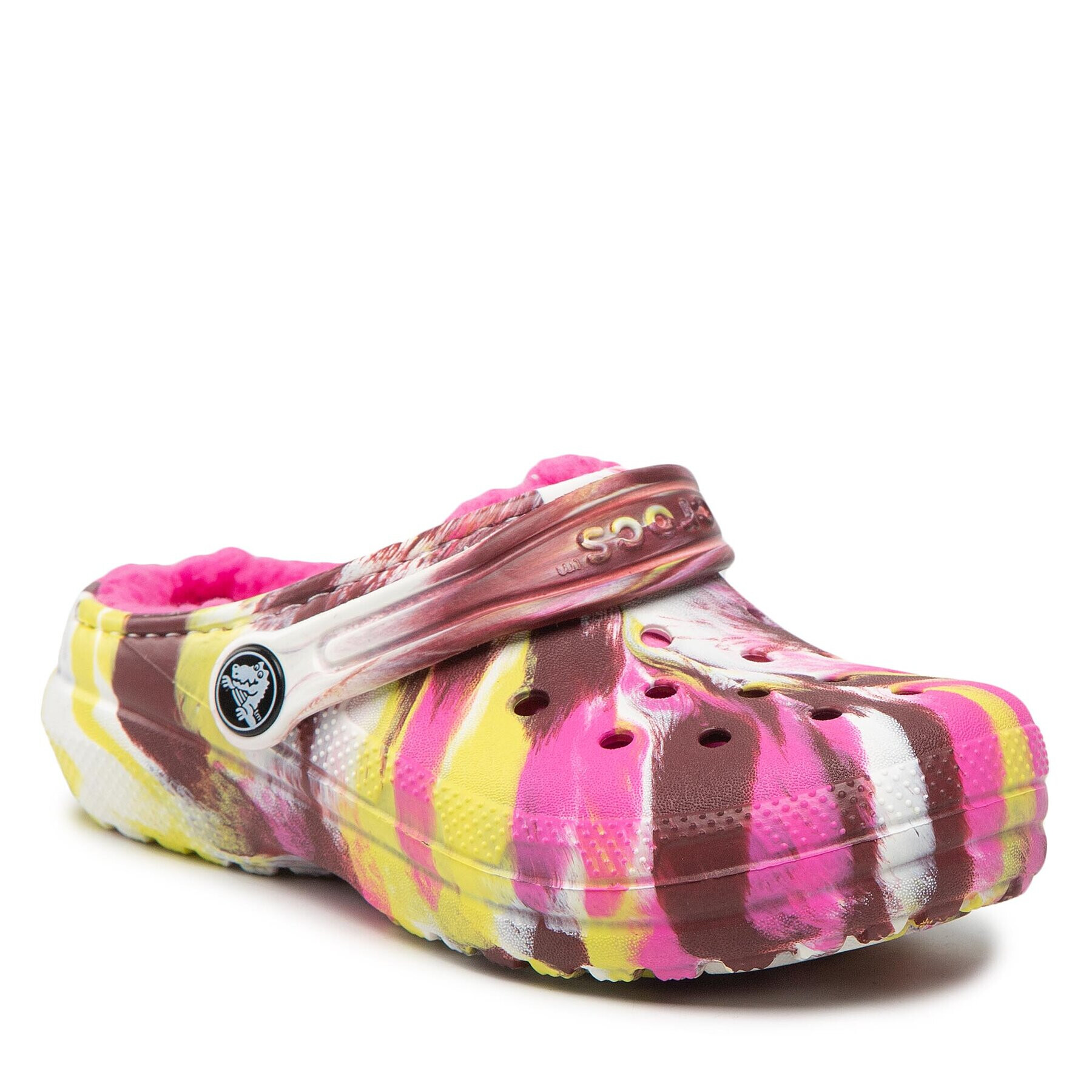 Crocs Чехли Classic Lined Marbled Cgk 207773 Розов - Pepit.bg