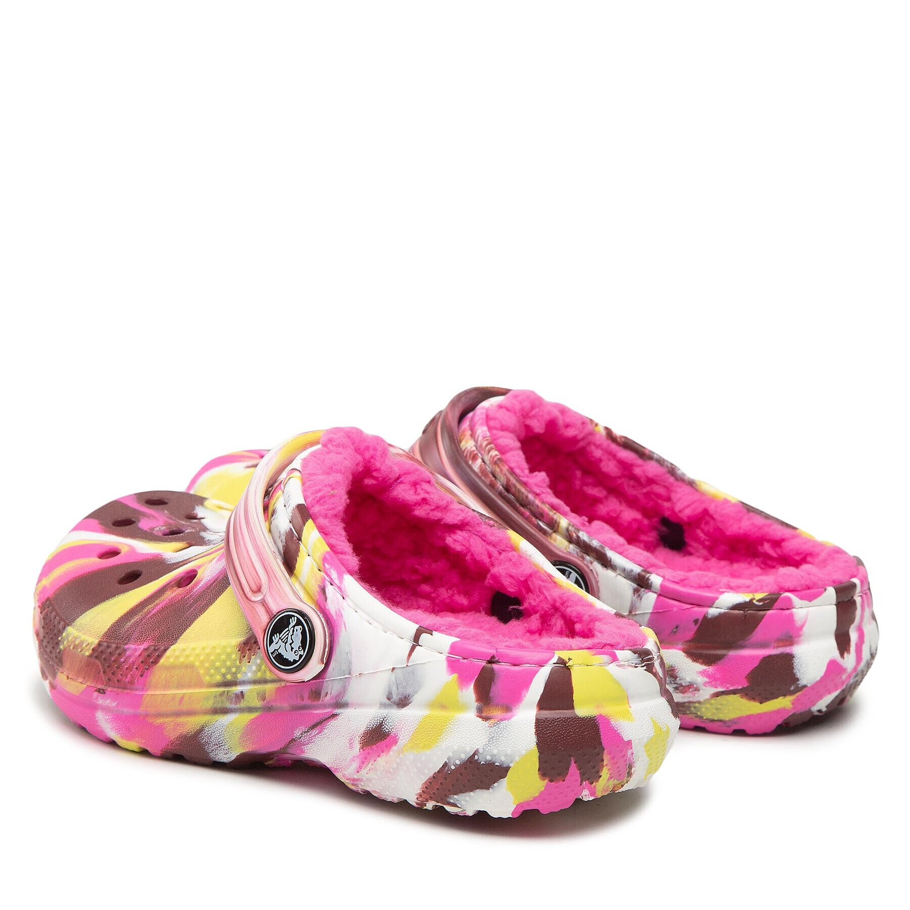Crocs Чехли Classic Lined Marbled Cgk 207773 Розов - Pepit.bg