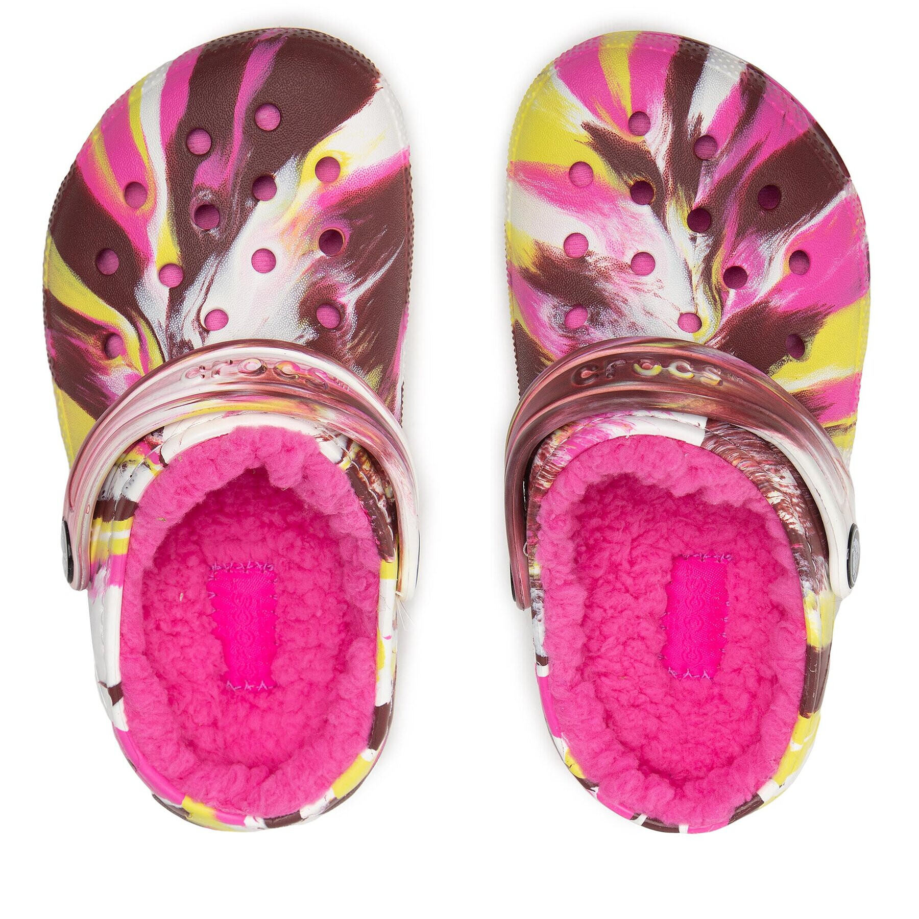 Crocs Чехли Classic Lined Marbled Cgk 207773 Розов - Pepit.bg
