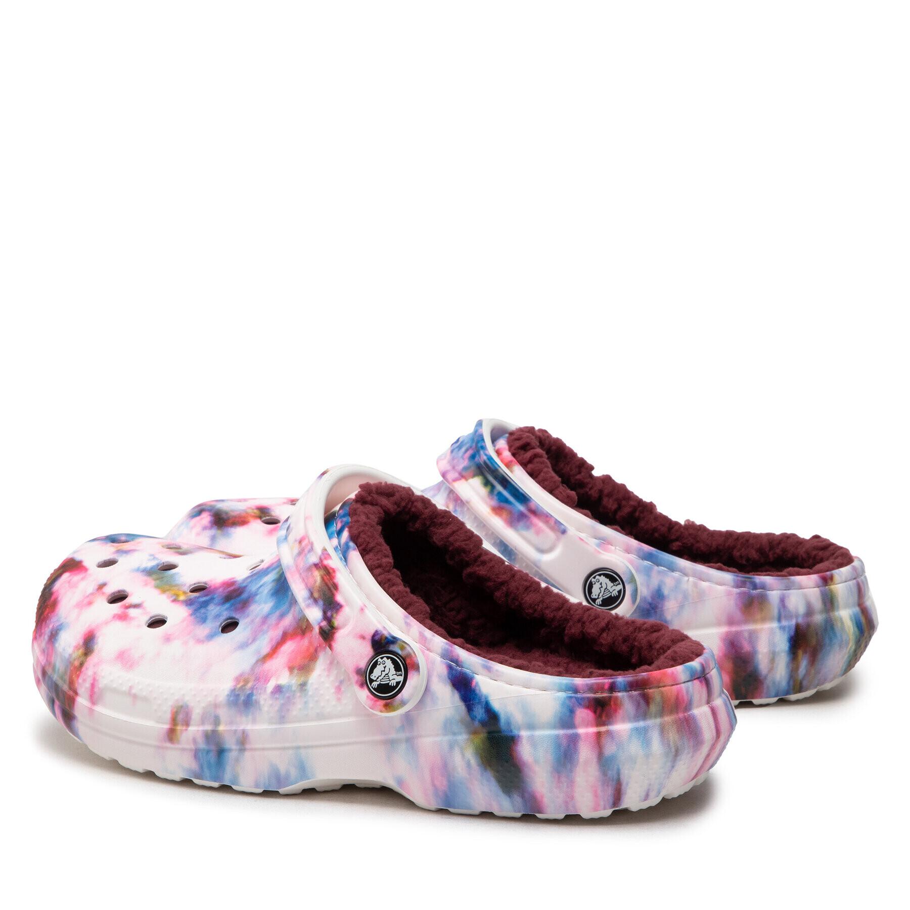 Crocs Чехли Classic Lined Tie Dye Clog 206341 Бял - Pepit.bg