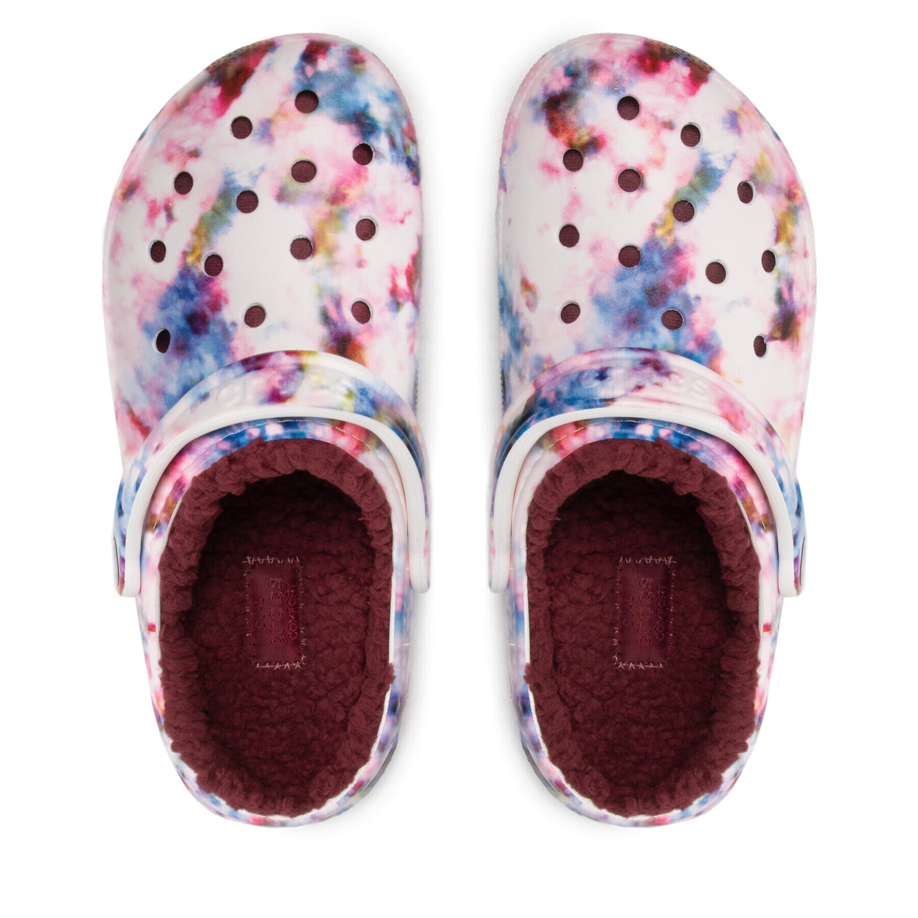 Crocs Чехли Classic Lined Tie Dye Clog 206341 Бял - Pepit.bg