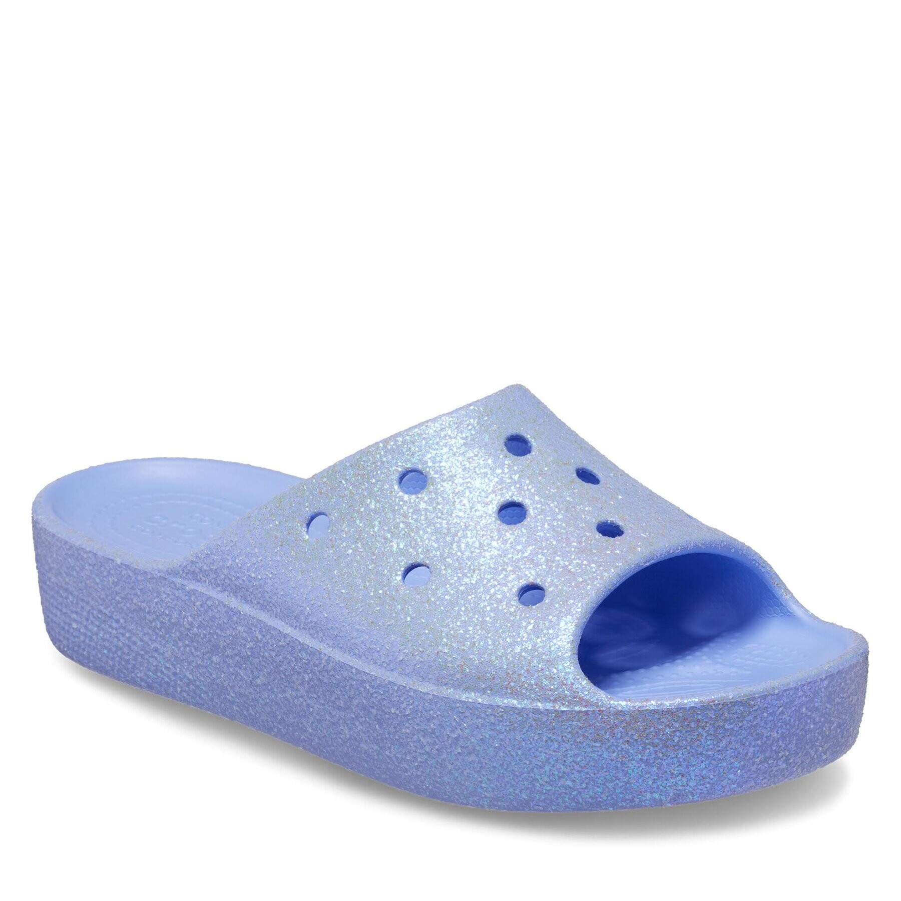 Crocs Чехли Classic Platform Glitter Slide 208233 Син - Pepit.bg
