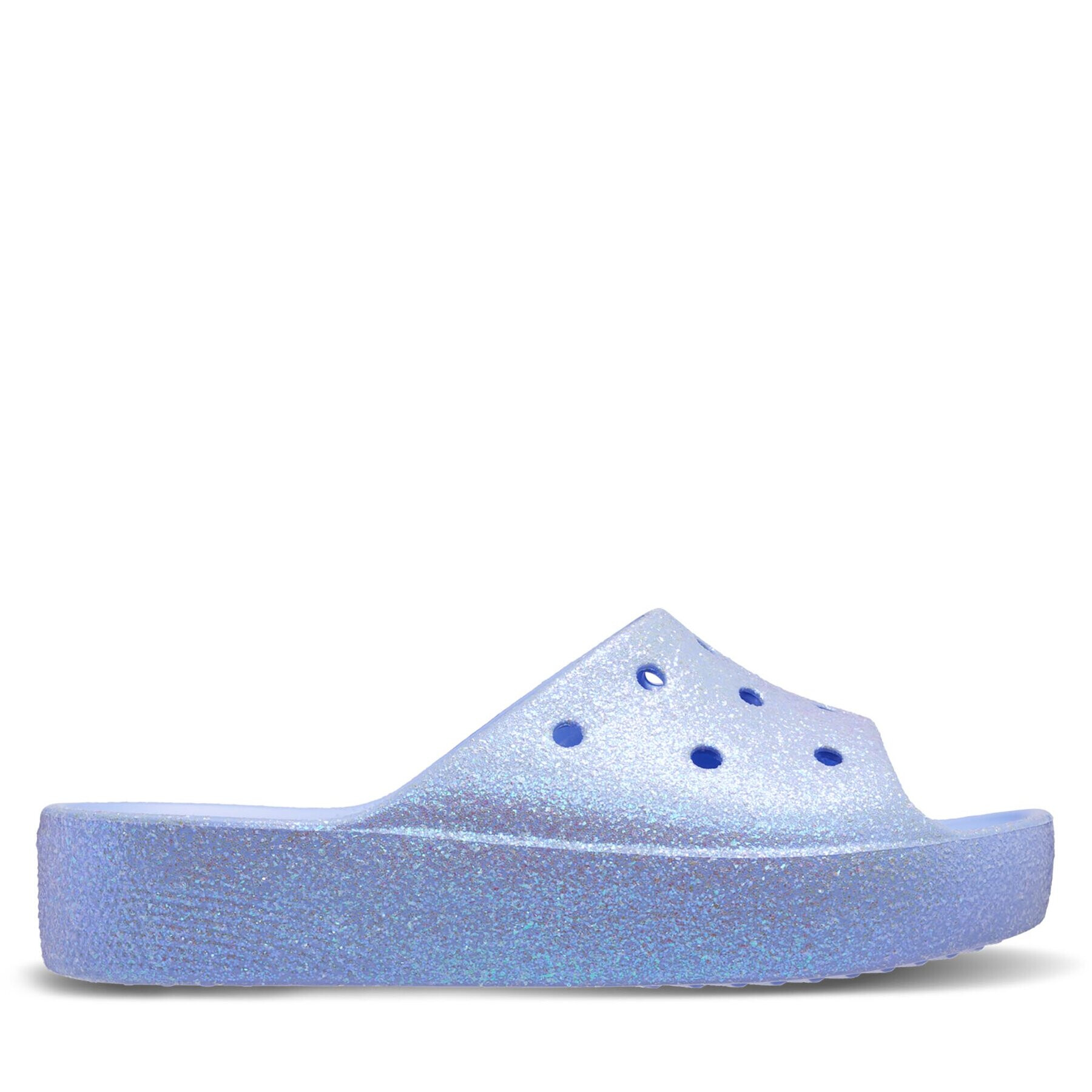 Crocs Чехли Classic Platform Glitter Slide 208233 Син - Pepit.bg