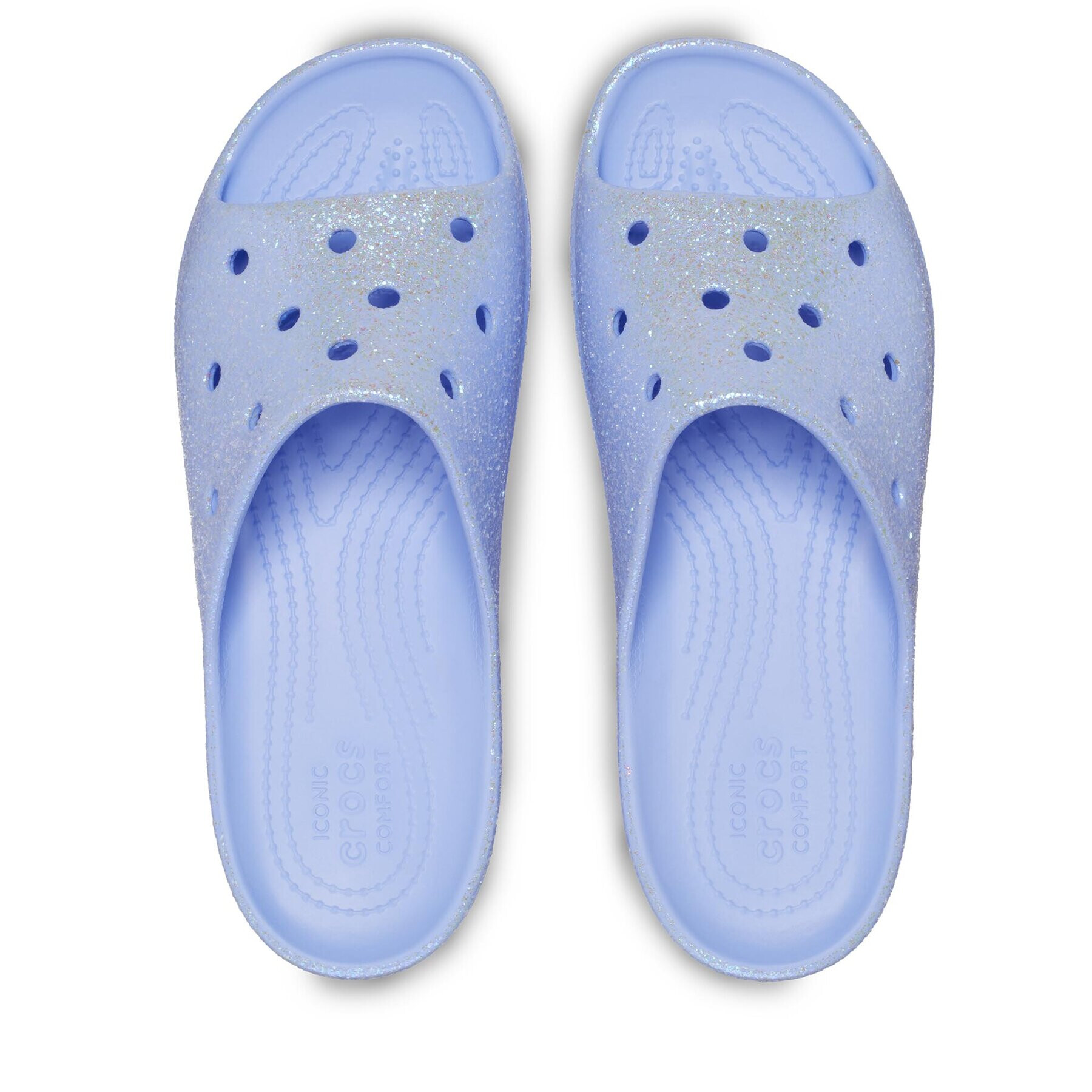 Crocs Чехли Classic Platform Glitter Slide 208233 Син - Pepit.bg