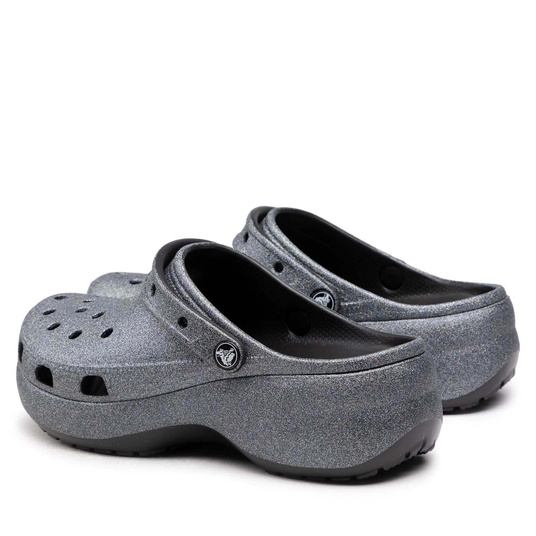 Crocs Чехли Classic Platform Glitterclog W 207770 Сребрист - Pepit.bg