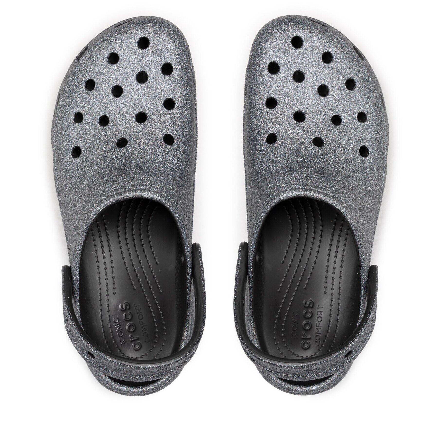 Crocs Чехли Classic Platform Glitterclog W 207770 Сребрист - Pepit.bg