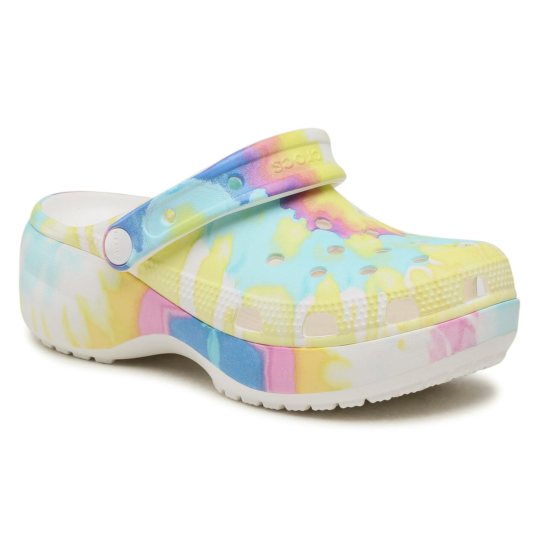 Crocs Чехли Classic Platform Tie Dye Graph Clgw 207151 Бял - Pepit.bg